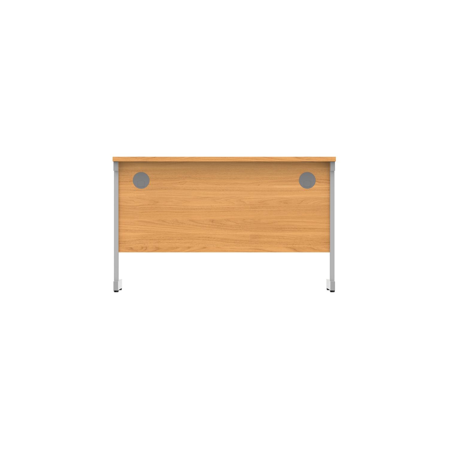 Office Rectangular Desk with Steel Single Upright Cantilever Frame  1200X600 Norwegian Beech/Silver