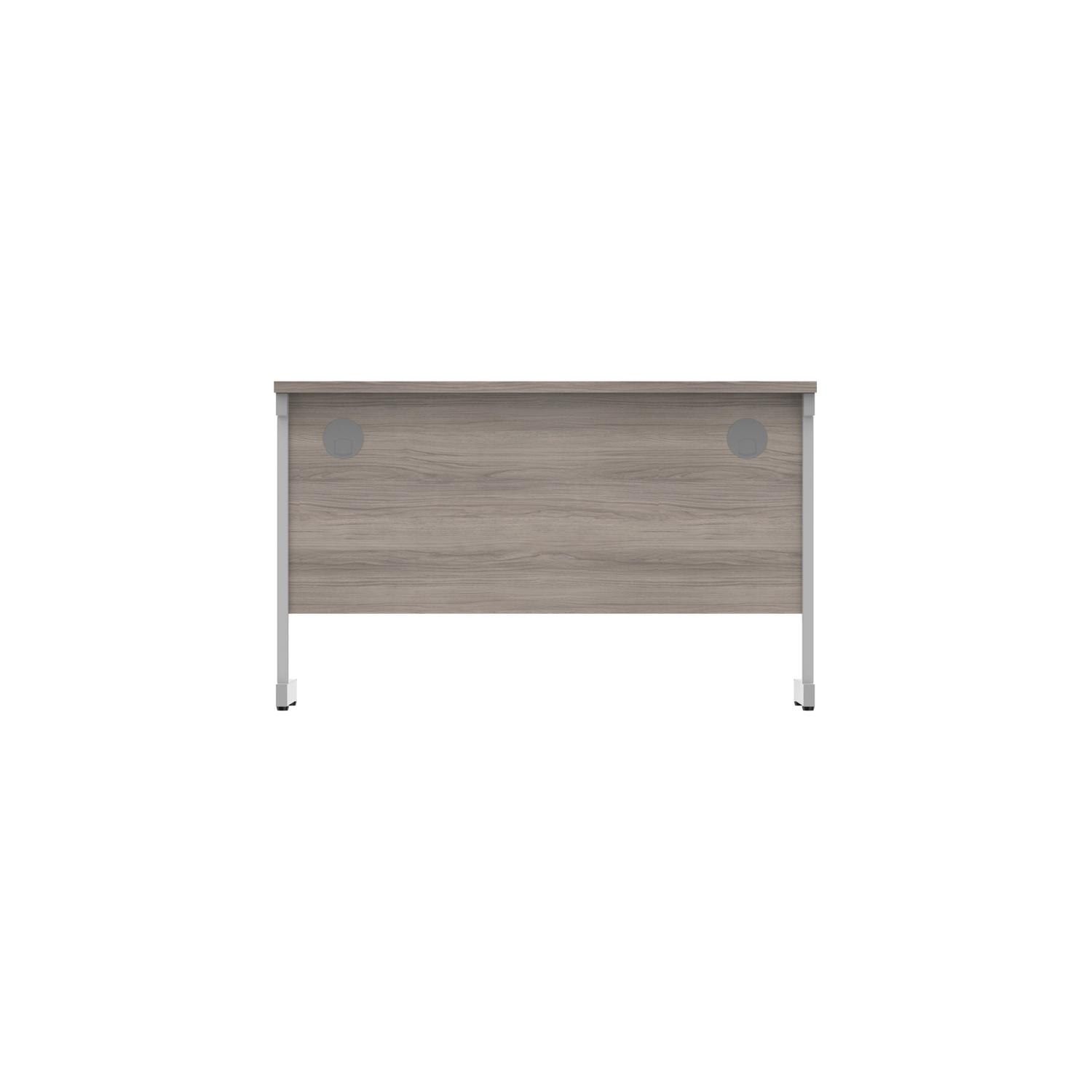 Office Rectangular Desk with Steel Single Upright Cantilever Frame  1200X600 Alaskan Grey Oak/Silver
