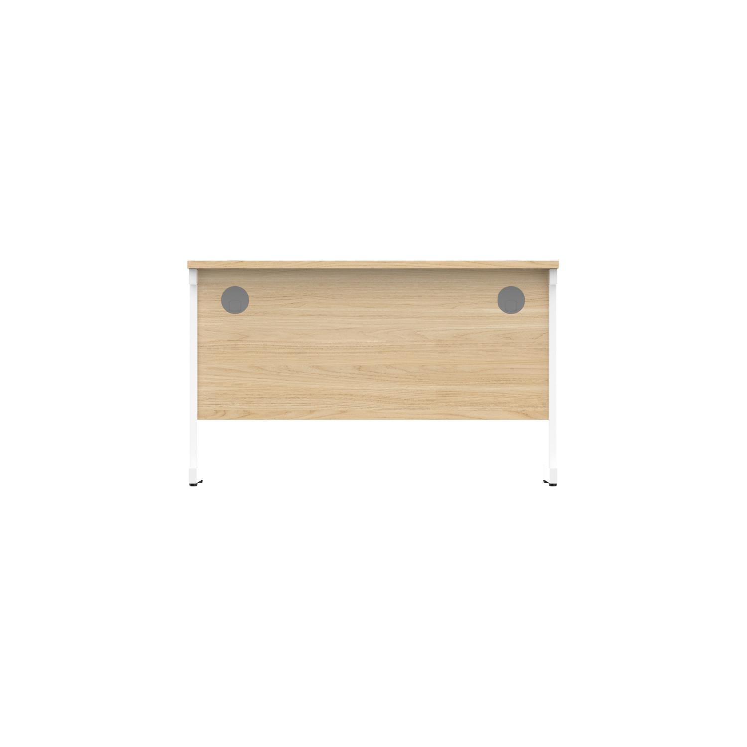 Office Rectangular Desk with Steel Single Upright Cantilever Frame  1200X600 Canadian Oak/White