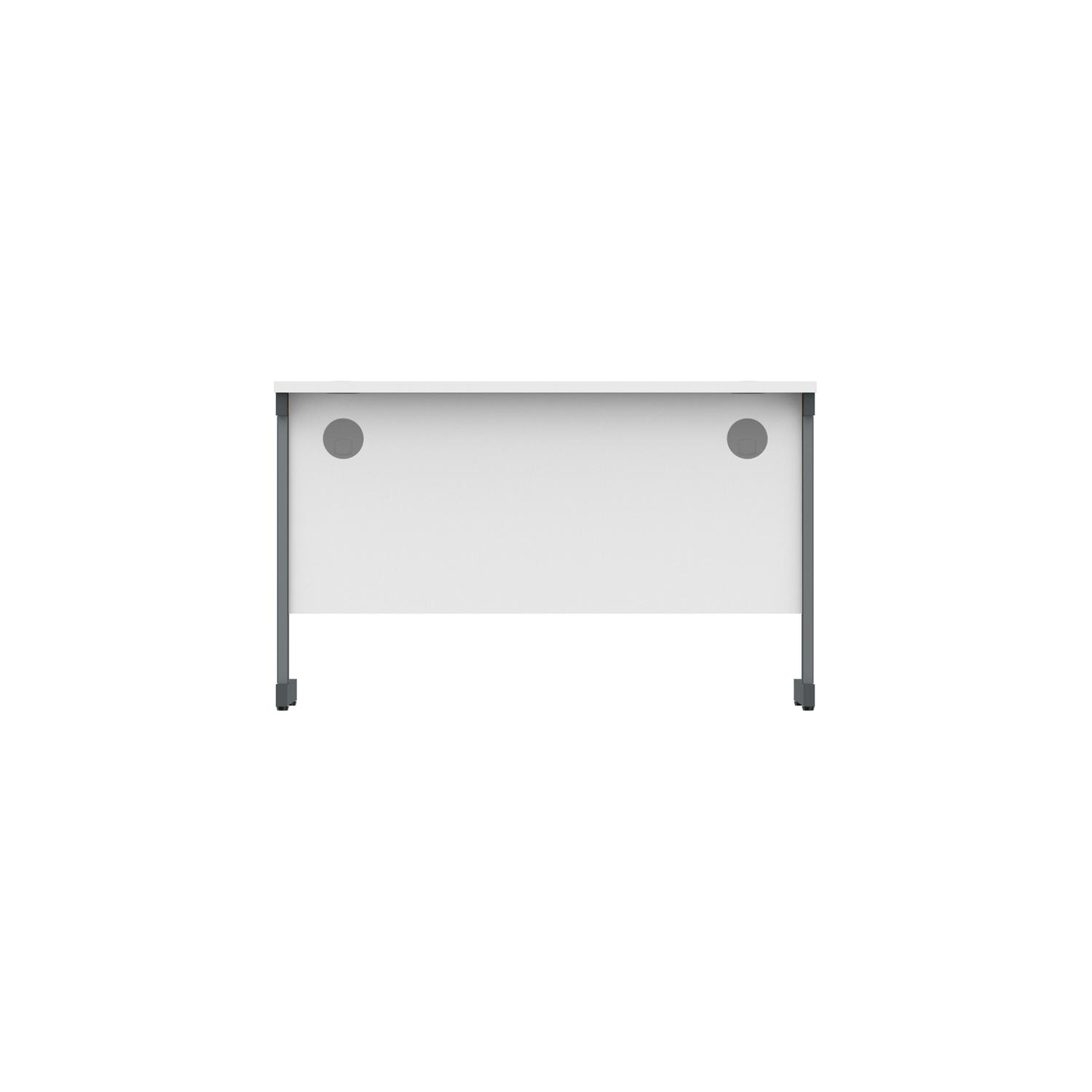 Office Rectangular Desk with Steel Single Upright Cantilever Frame  1200X600 Arctic White/Graphite