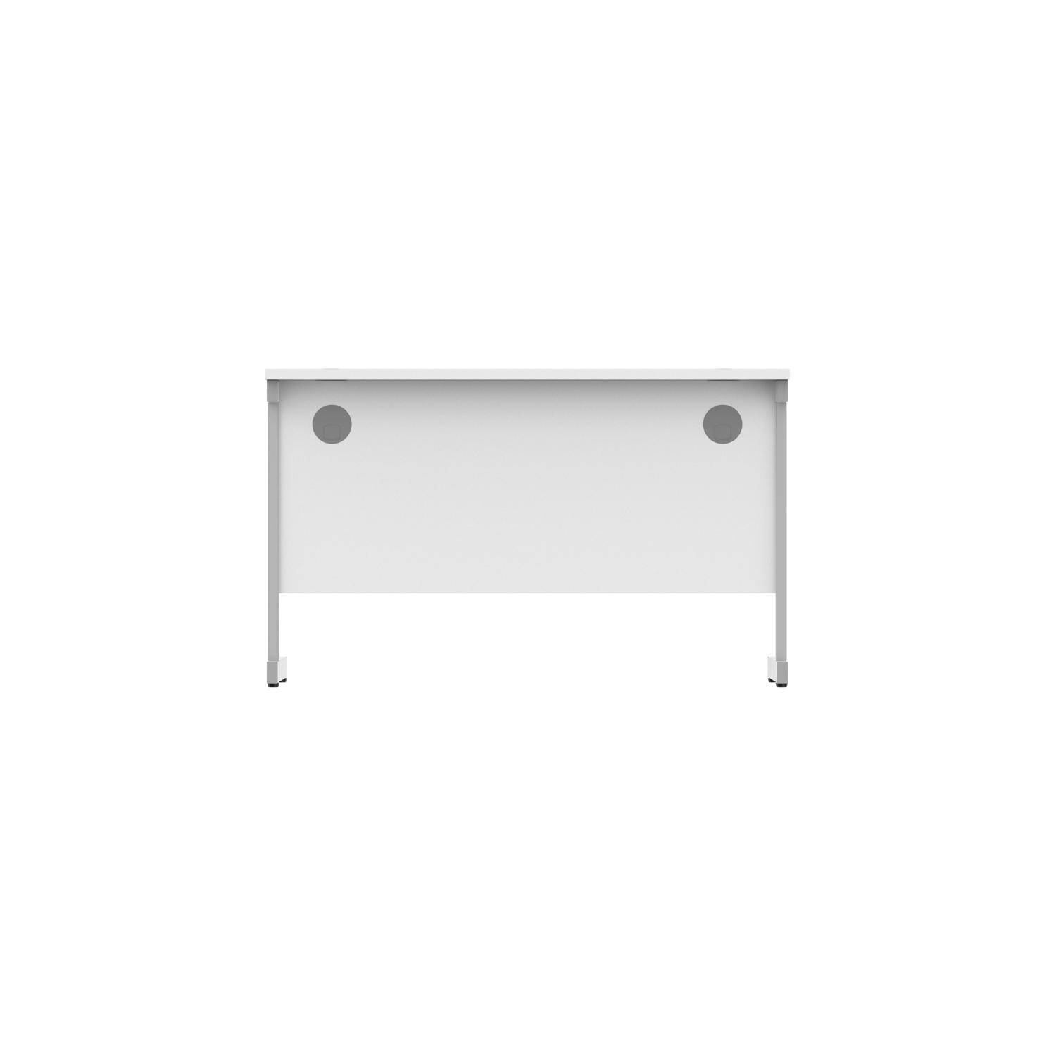 Office Rectangular Desk with Steel Single Upright Cantilever Frame  1200X600 Arctic White/Silver