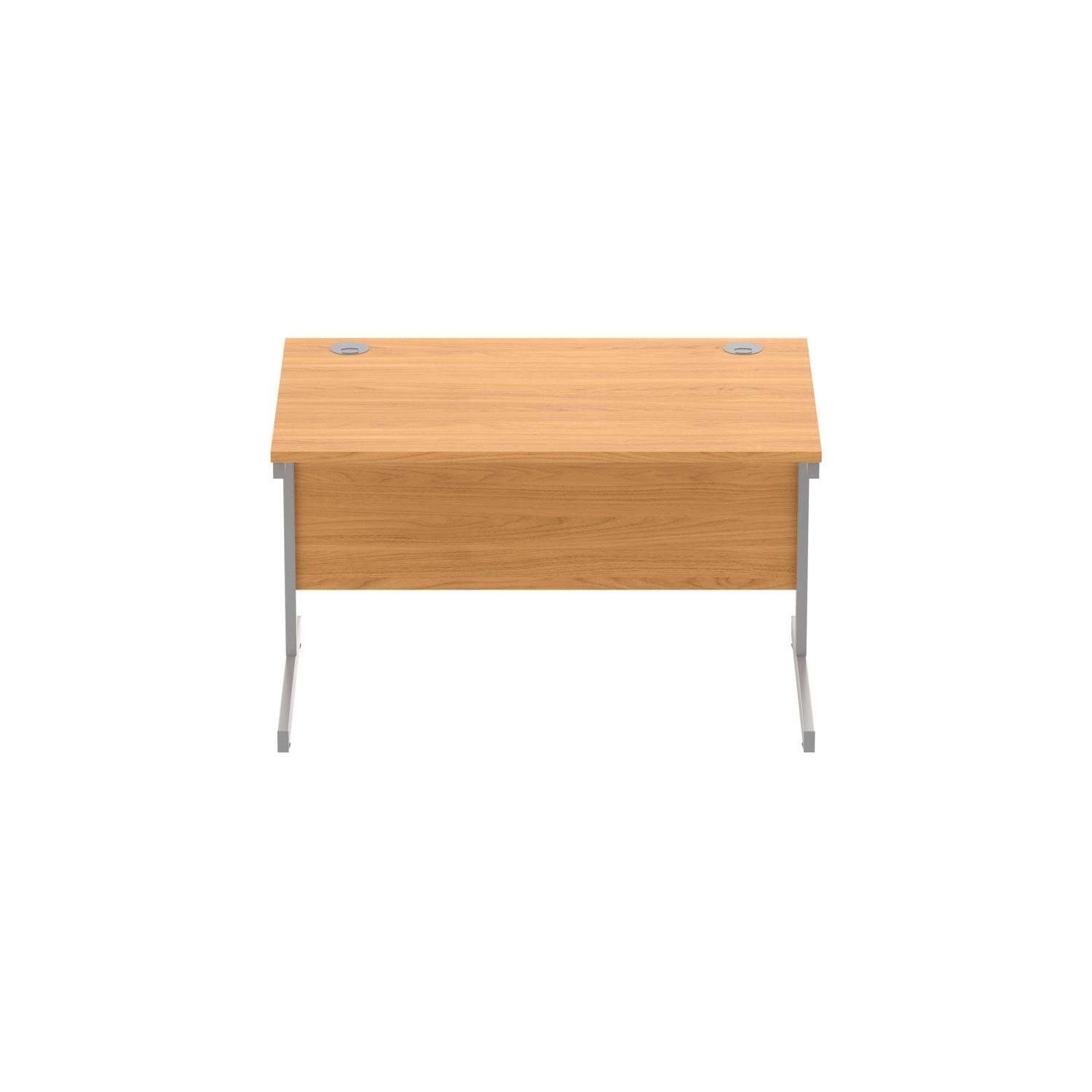 Office Rectangular Desk with Steel Single Upright Cantilever Frame  1200X800 Norwegian Beech/Silver