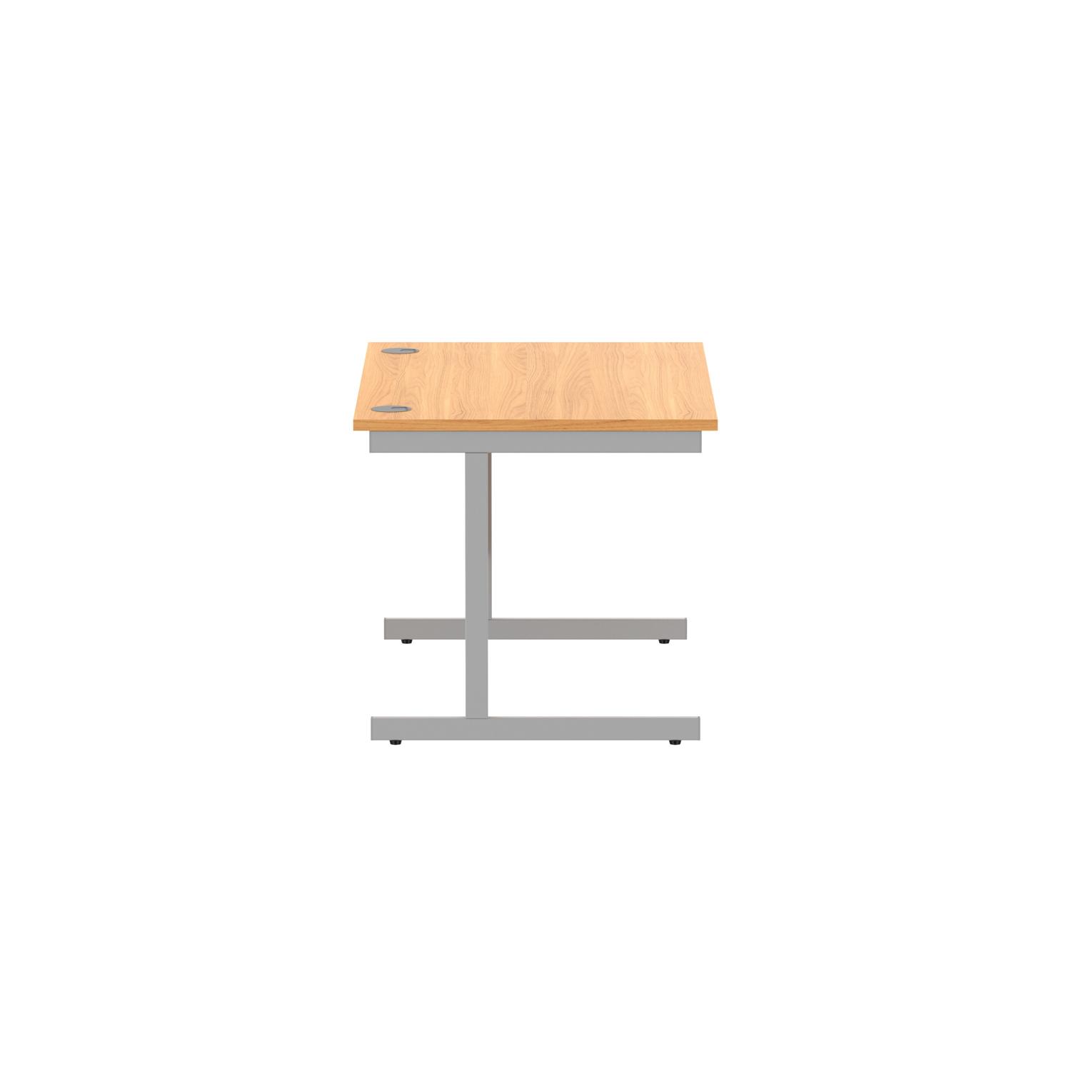 Office Rectangular Desk with Steel Single Upright Cantilever Frame  1200X800 Norwegian Beech/Silver