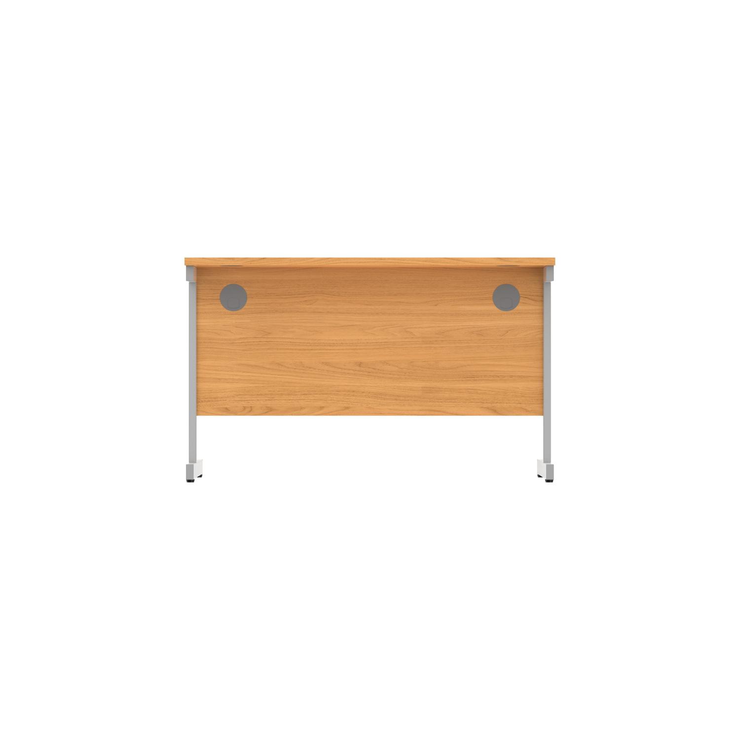 Office Rectangular Desk with Steel Single Upright Cantilever Frame  1200X800 Norwegian Beech/Silver