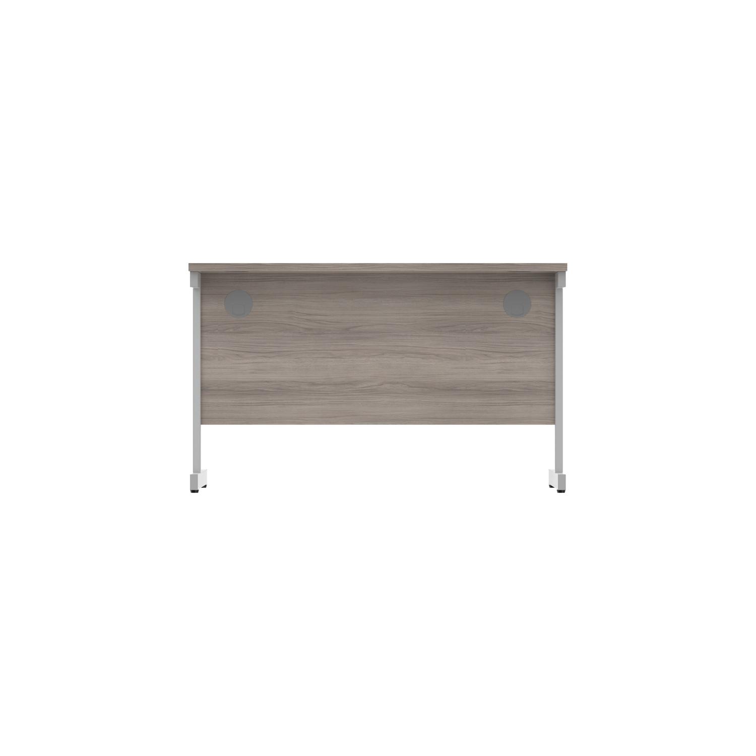 Office Rectangular Desk with Steel Single Upright Cantilever Frame  1200X800 Alaskan Grey Oak/Silver