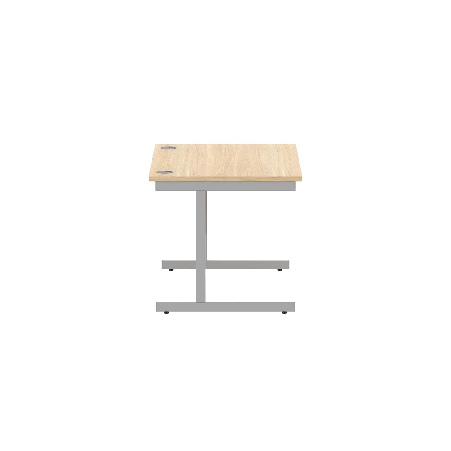 Office Rectangular Desk with Steel Single Upright Cantilever Frame  1200X800 Canadian Oak/Silver