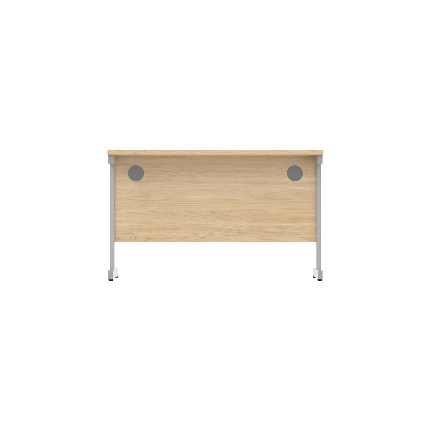 Office Rectangular Desk with Steel Single Upright Cantilever Frame  1200X800 Canadian Oak/Silver