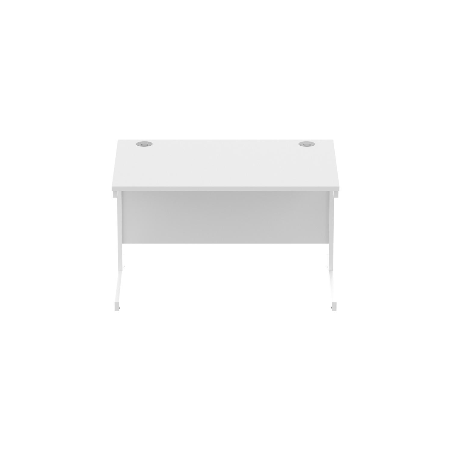 Office Rectangular Desk with Steel Single Upright Cantilever Frame  1200X800 Arctic White/White