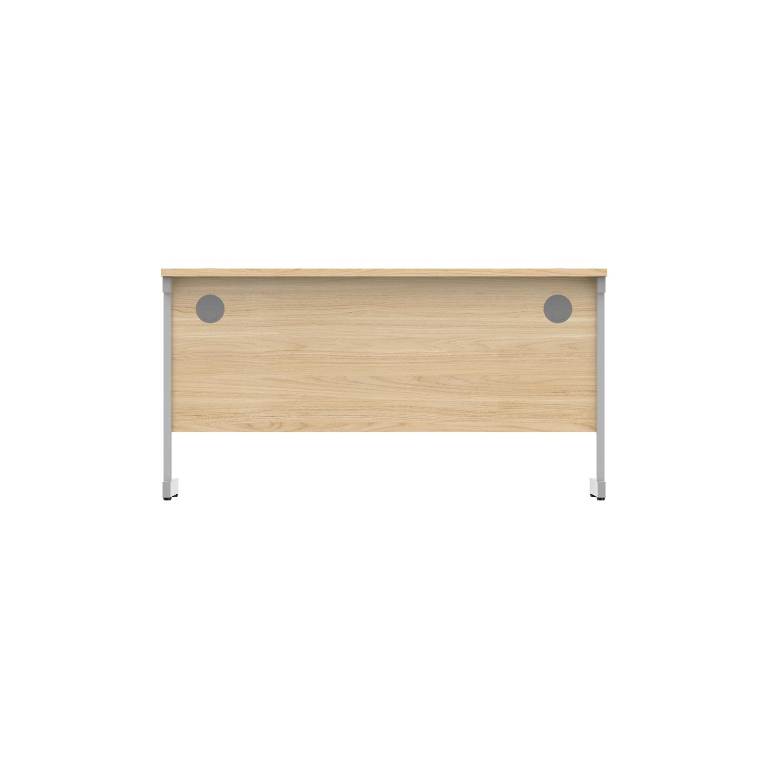 Office Rectangular Desk with Steel Single Upright Cantilever Frame  1400X600 Canadian Oak/Silver