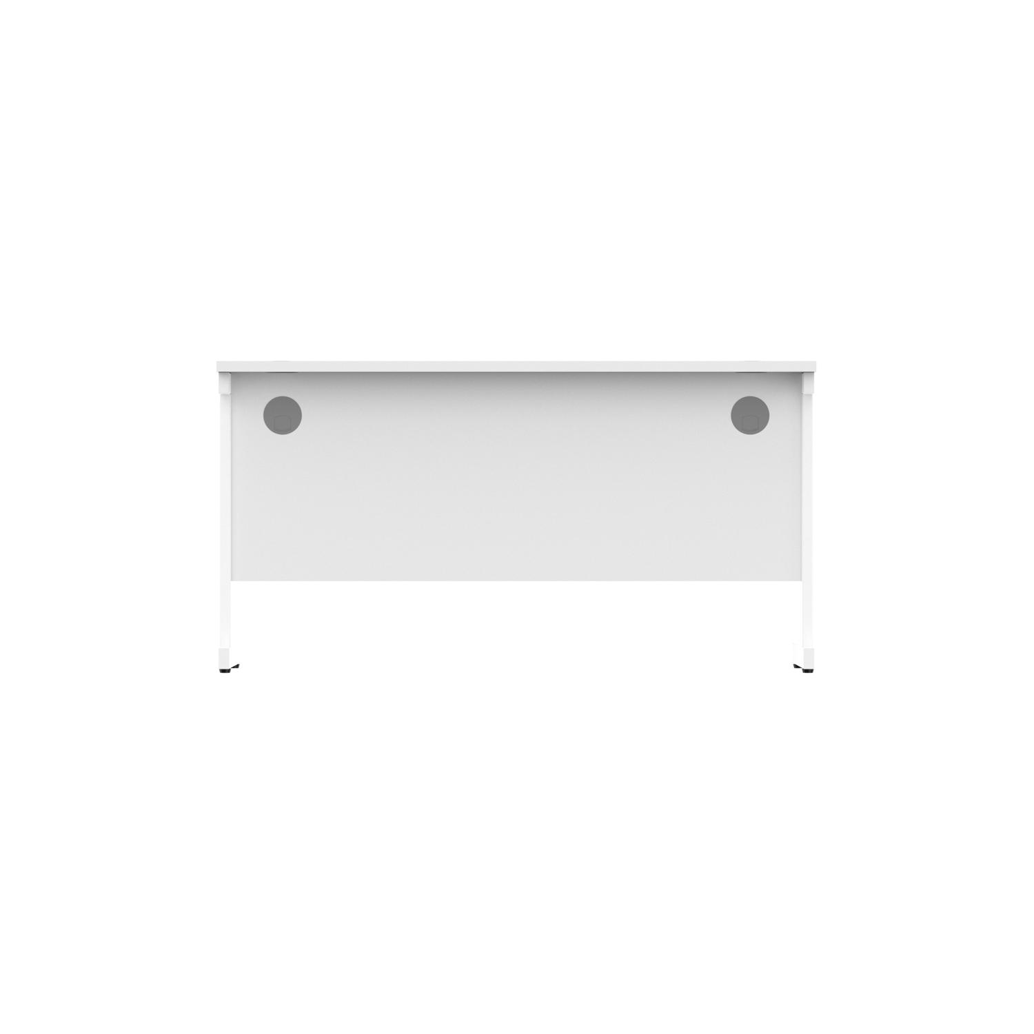 Office Rectangular Desk with Steel Single Upright Cantilever Frame  1400X600 Arctic White/White