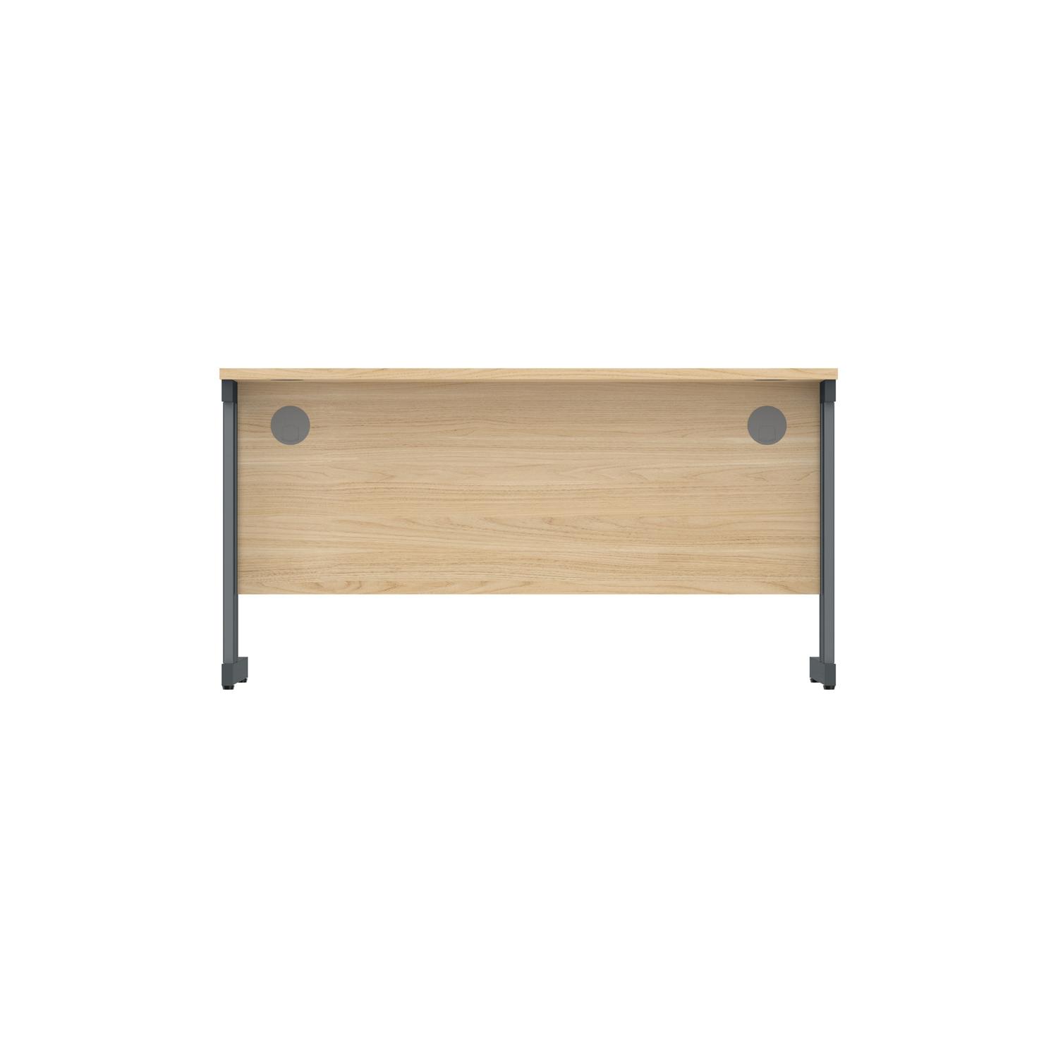 Office Rectangular Desk with Steel Double Upright Cantilever Frame  1400X800 Canadian Oak/Graphite