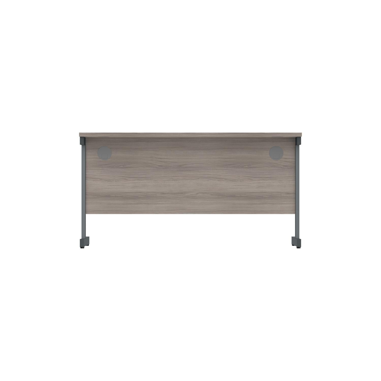 Office Rectangular Desk with Steel Single Upright Cantilever Frame  1400X800 Alaskan Grey Oak/Graphite