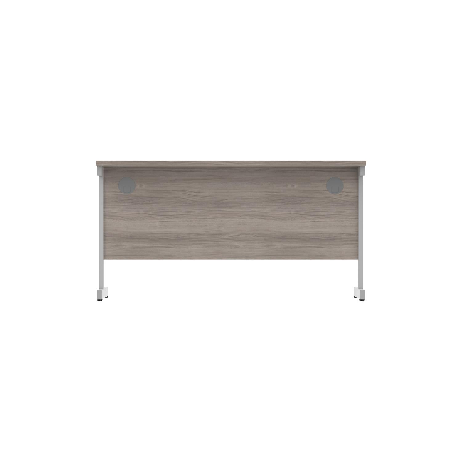 Office Rectangular Desk with Steel Single Upright Cantilever Frame  1400X800 Alaskan Grey Oak/Silver