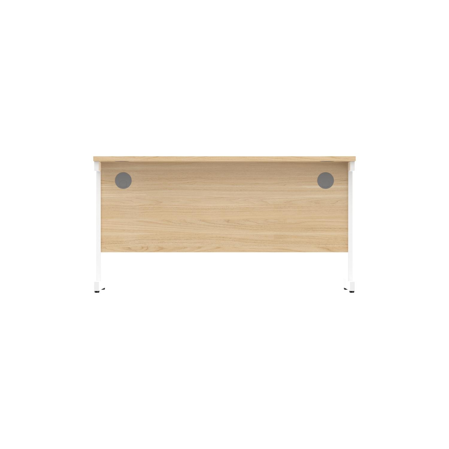 Office Rectangular Desk with Steel Single Upright Cantilever Frame  1400X800 Canadian Oak/White