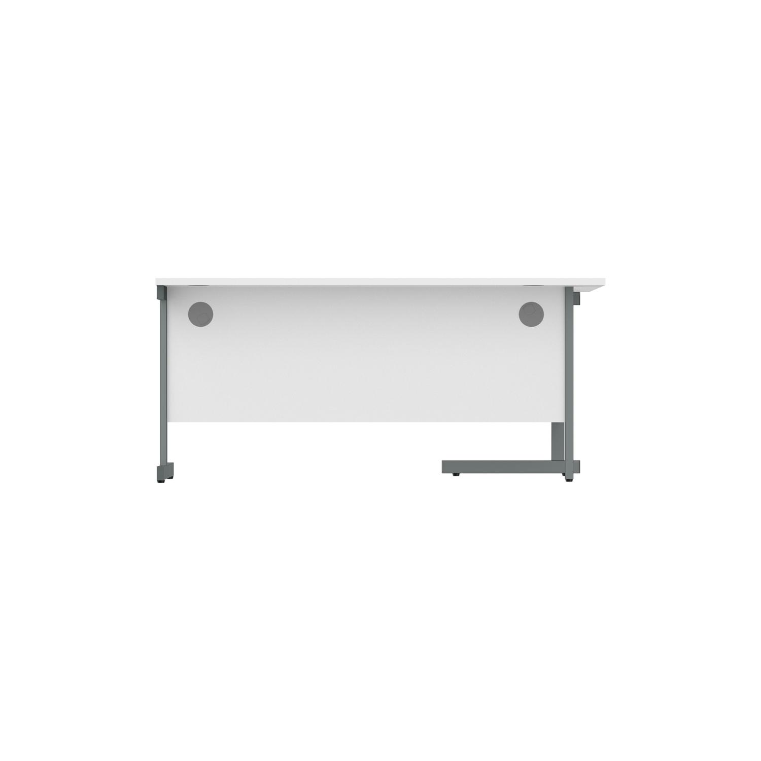 Office Left Hand Corner Desk with Steel Single Upright Cantilever Frame  1600X1200 Arctic White/Graphite