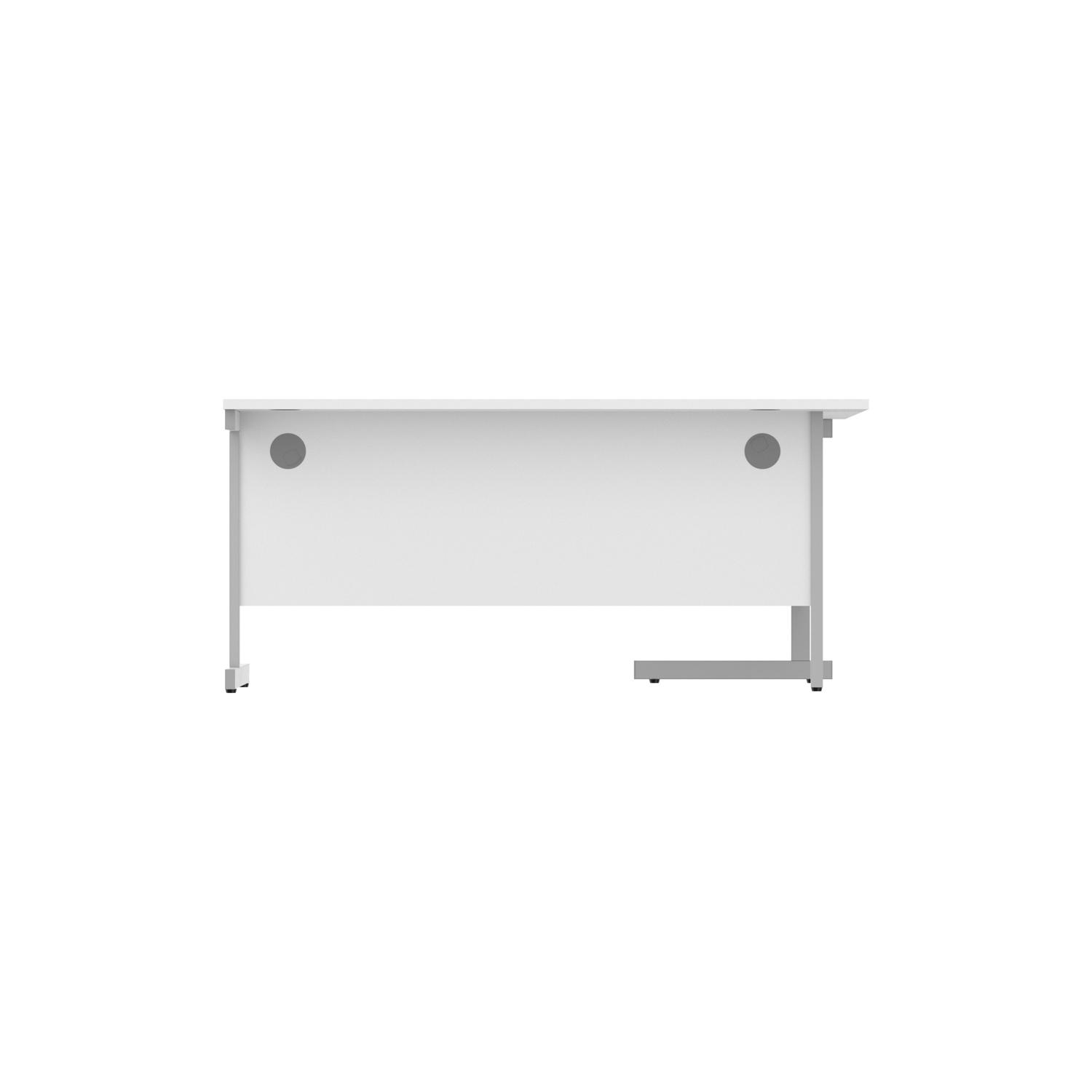 Office Left Hand Corner Desk with Steel Single Upright Cantilever Frame  1600X1200 Arctic White/Silver