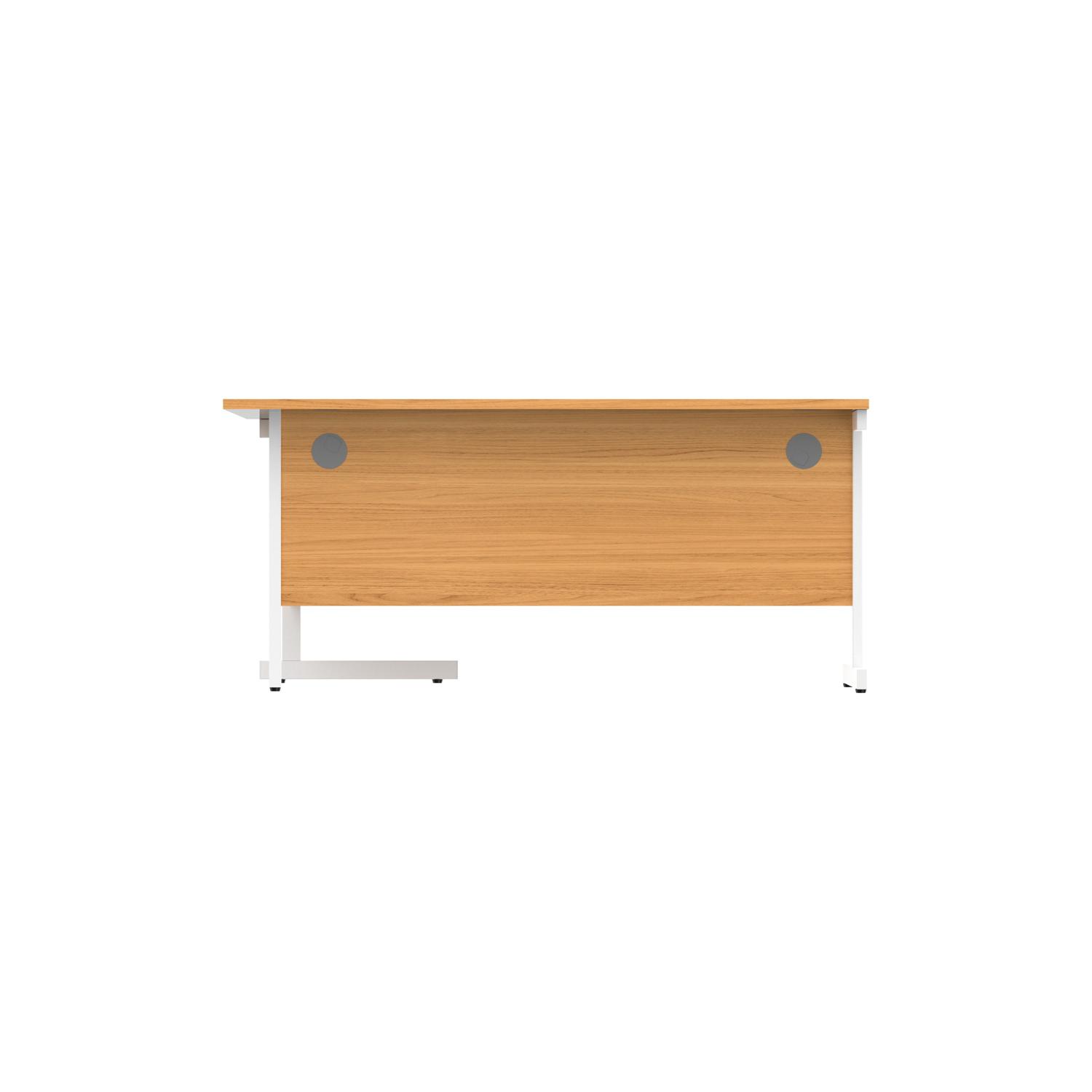 Office Right Hand Corner Desk with Steel Single Upright Cantilever Frame  1600X1200 Norwegian Beech/White