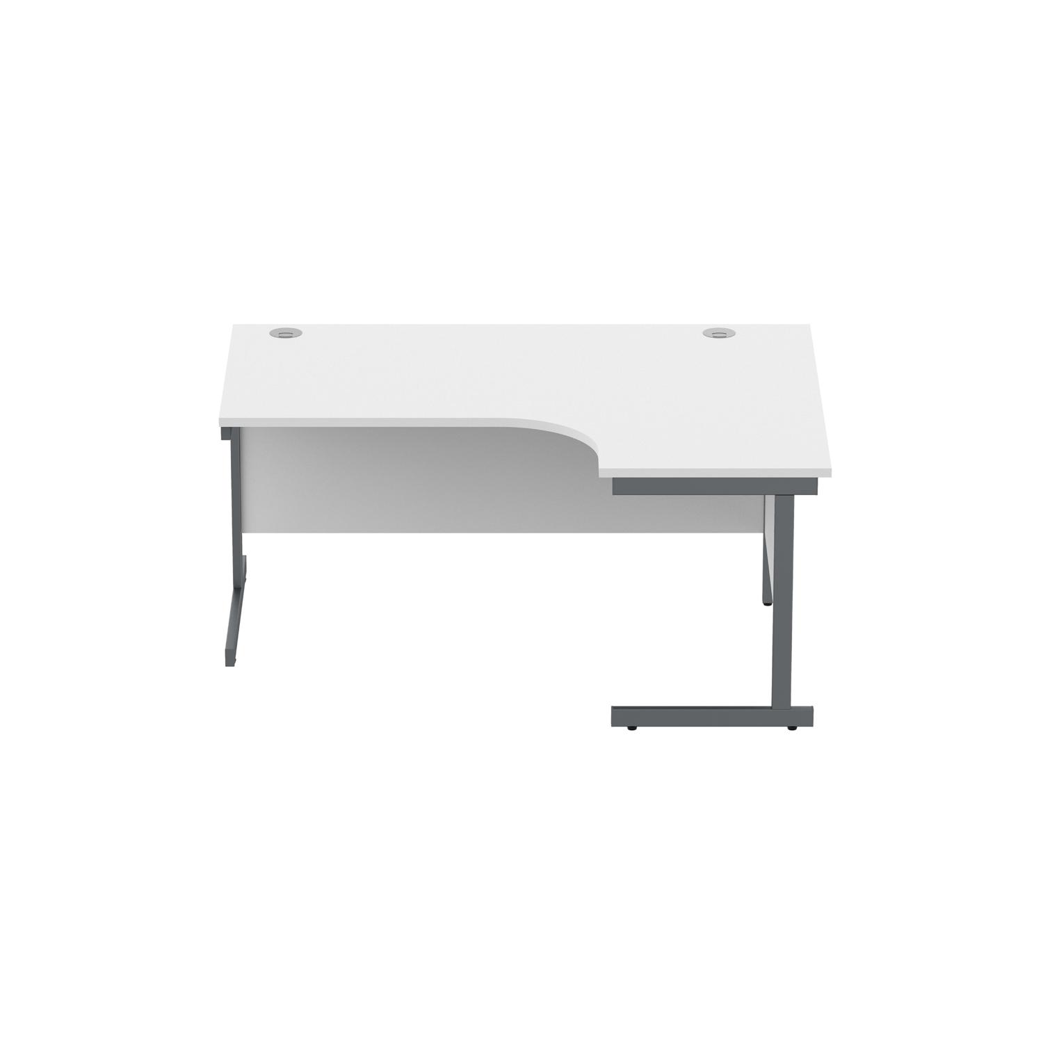 Office Right Hand Corner Desk with Steel Single Upright Cantilever Frame  1600X1200 Arctic White/Graphite