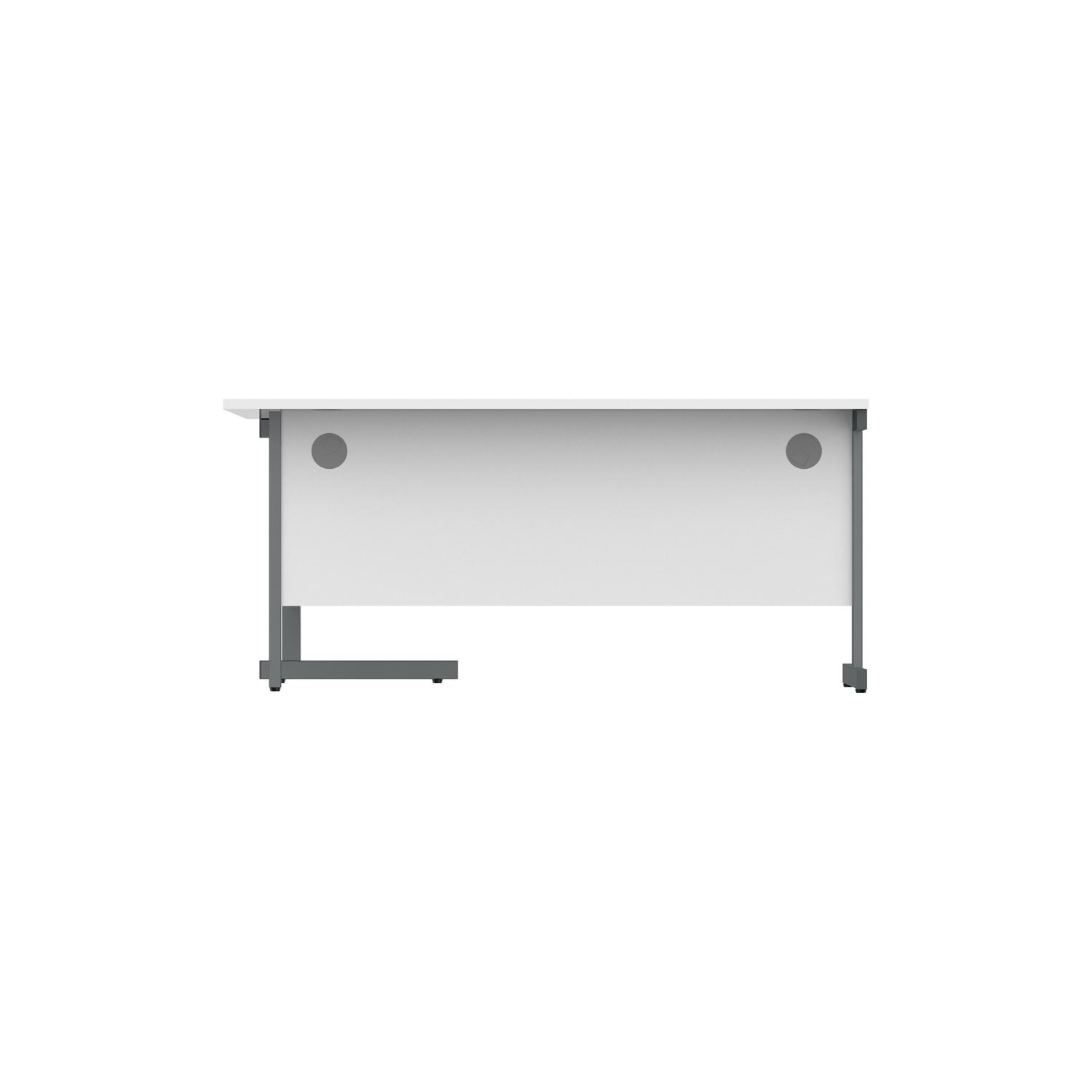 Office Right Hand Corner Desk with Steel Single Upright Cantilever Frame  1600X1200 Arctic White/Graphite