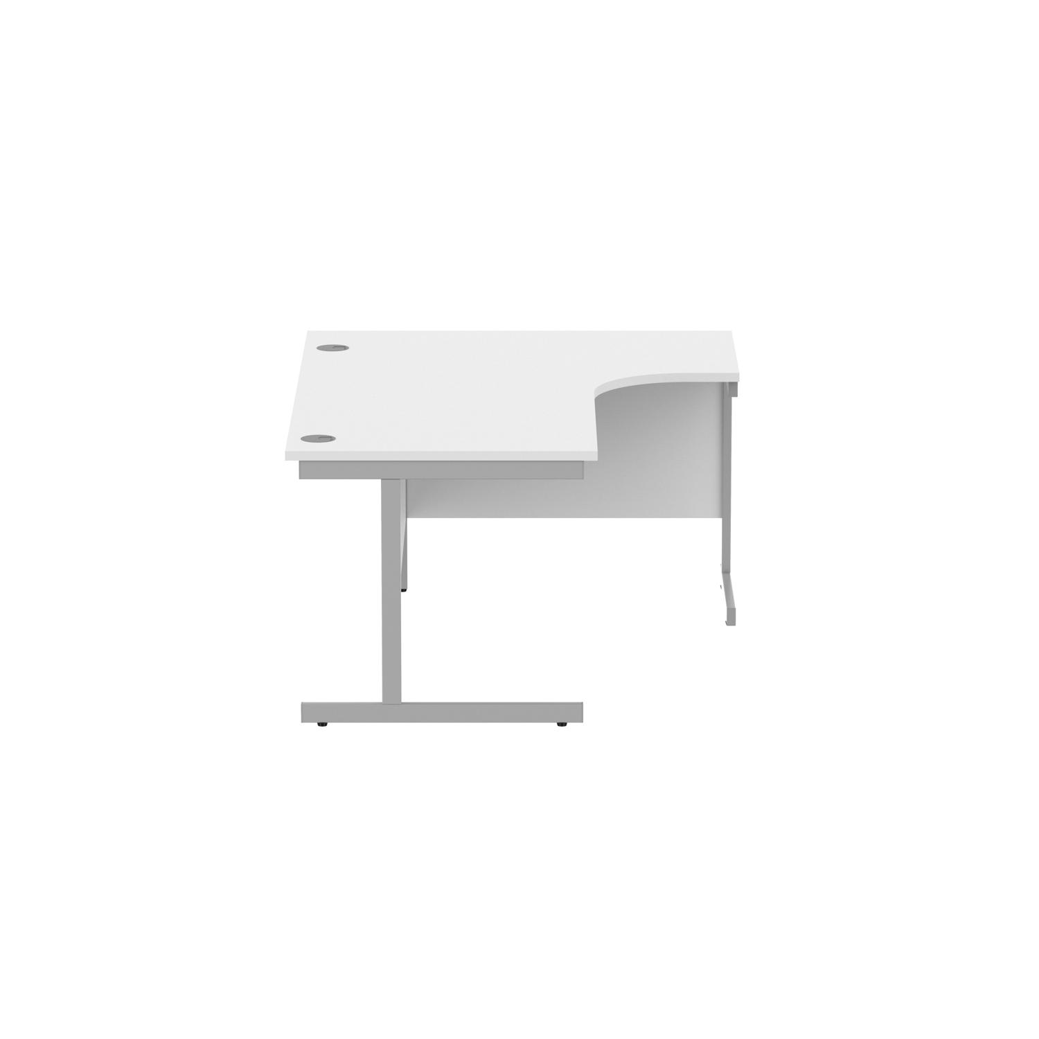 Office Right Hand Corner Desk with Steel Single Upright Cantilever Frame  1600X1200 Arctic White/Silver