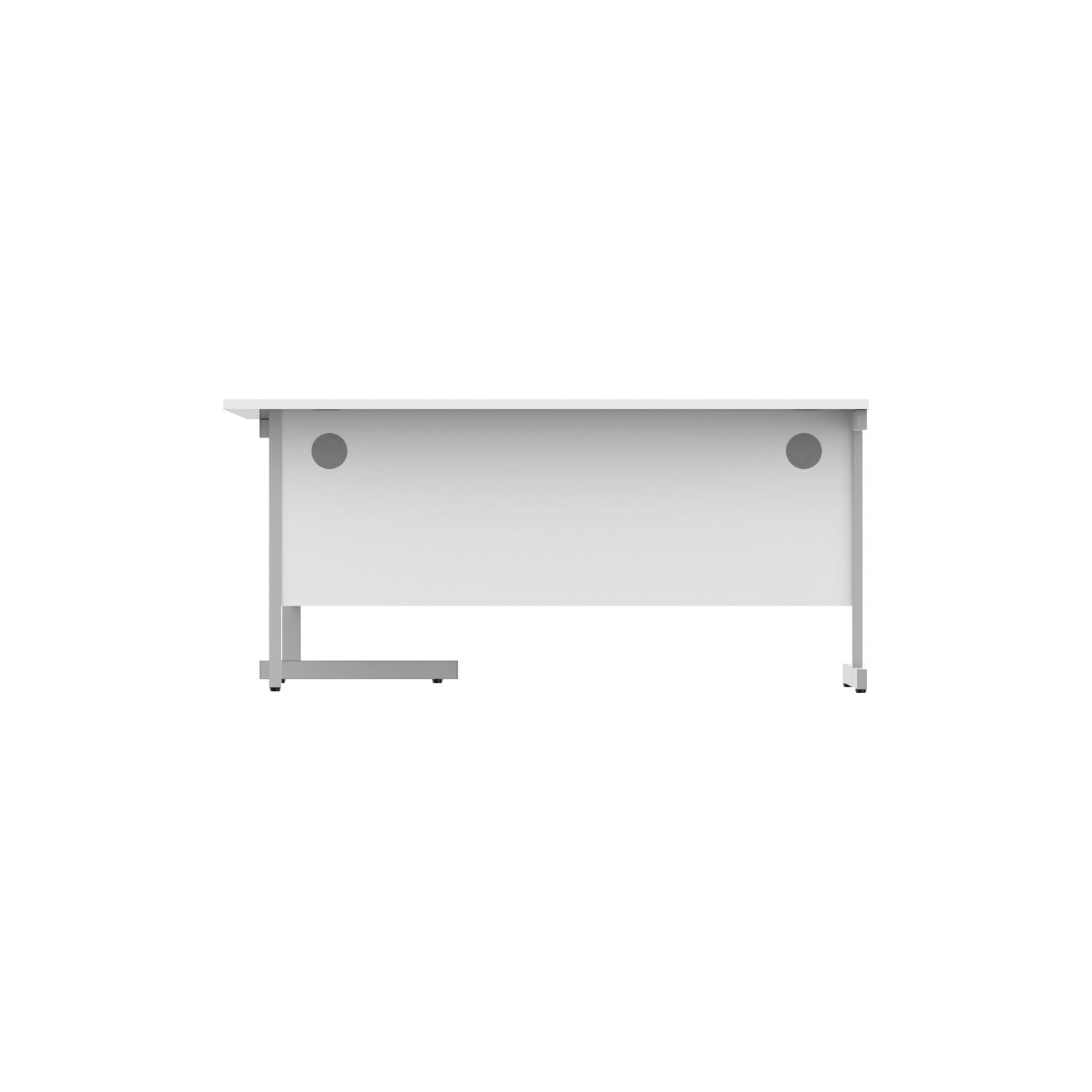 Office Right Hand Corner Desk with Steel Single Upright Cantilever Frame  1600X1200 Arctic White/Silver