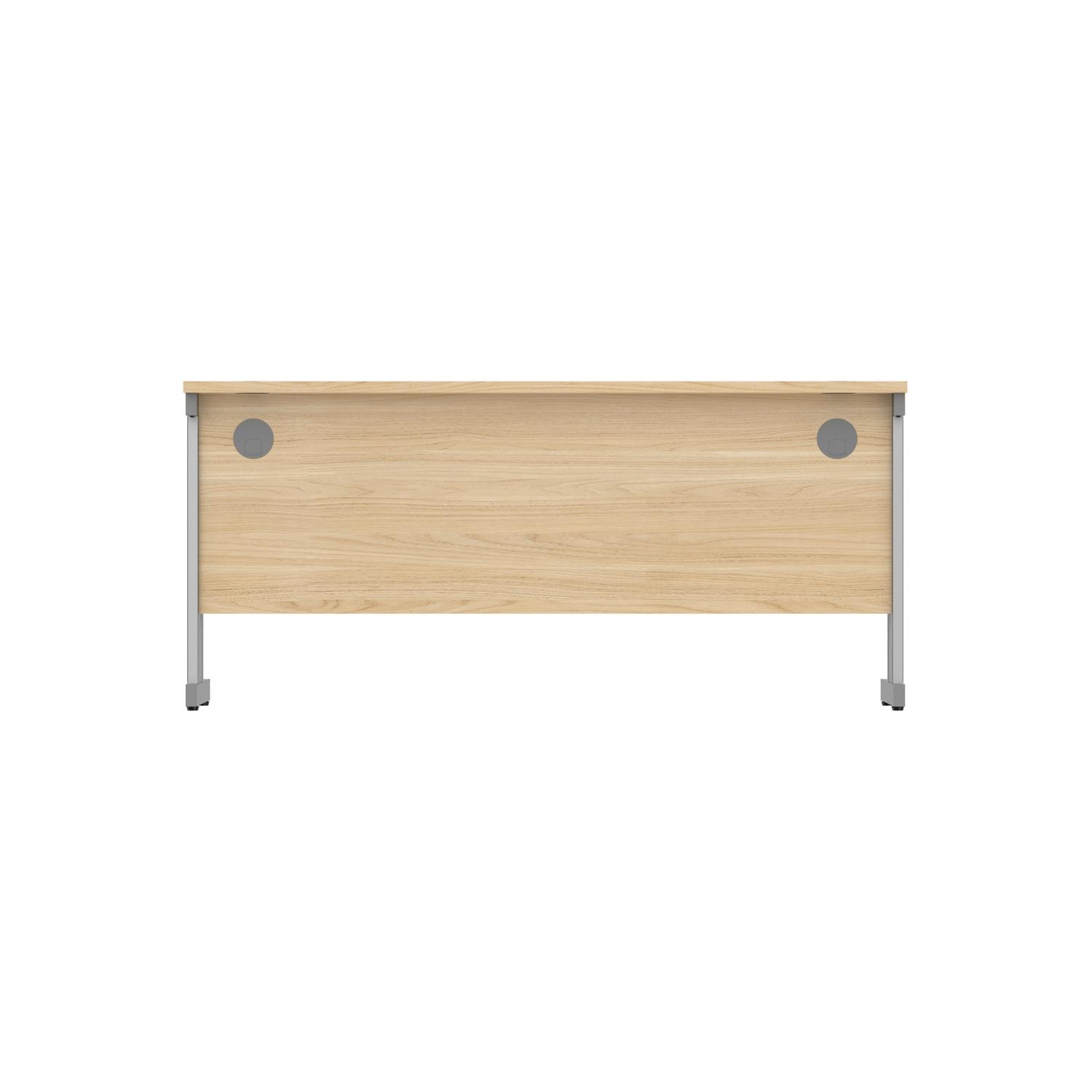 Office Rectangular Desk with Steel Double Upright Cantilever Frame  1600X600 Canadian Oak/Graphite