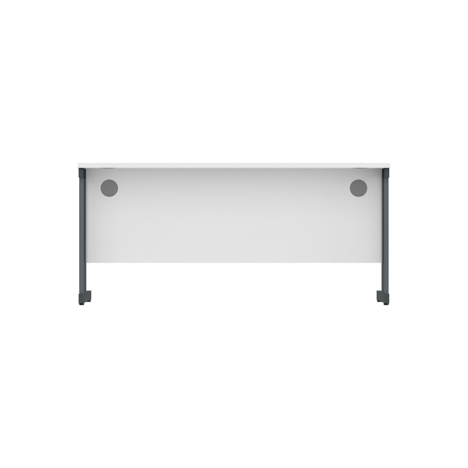 Office Rectangular Desk with Steel Double Upright Cantilever Frame  1600X800 Arctic White/Graphite