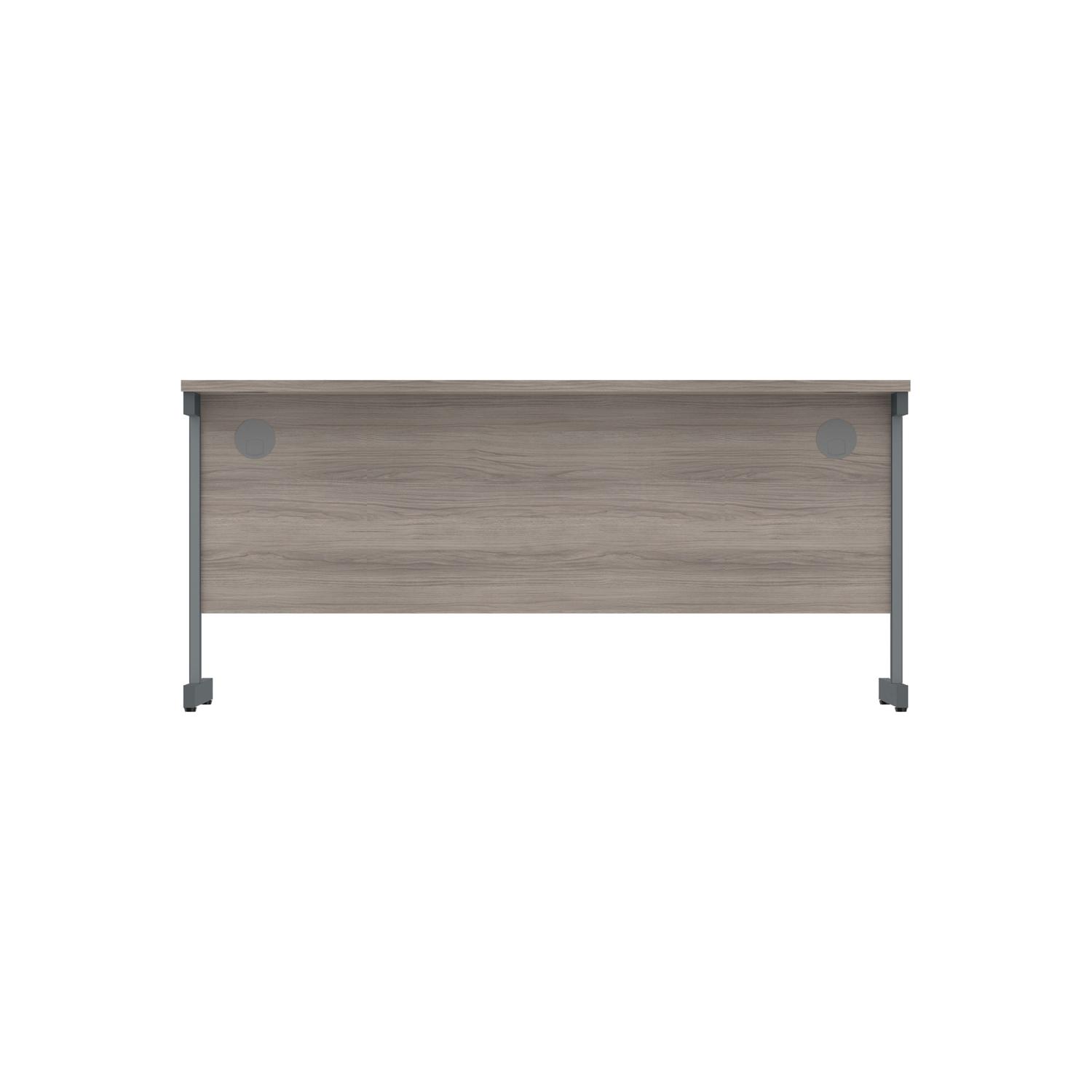 Office Rectangular Desk with Steel Single Upright Cantilever Frame  1600X800 Alaskan Grey Oak/Graphite