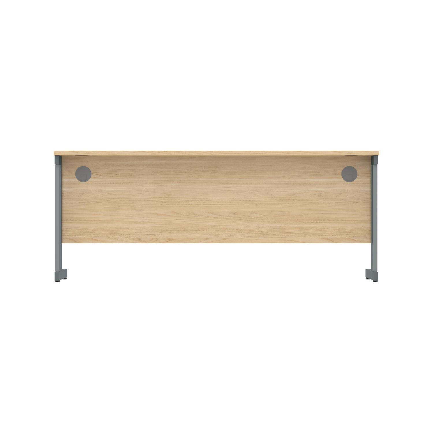 Office Rectangular Desk with Steel Double Upright Cantilever Frame  1800X800 Canadian Oak/Graphite