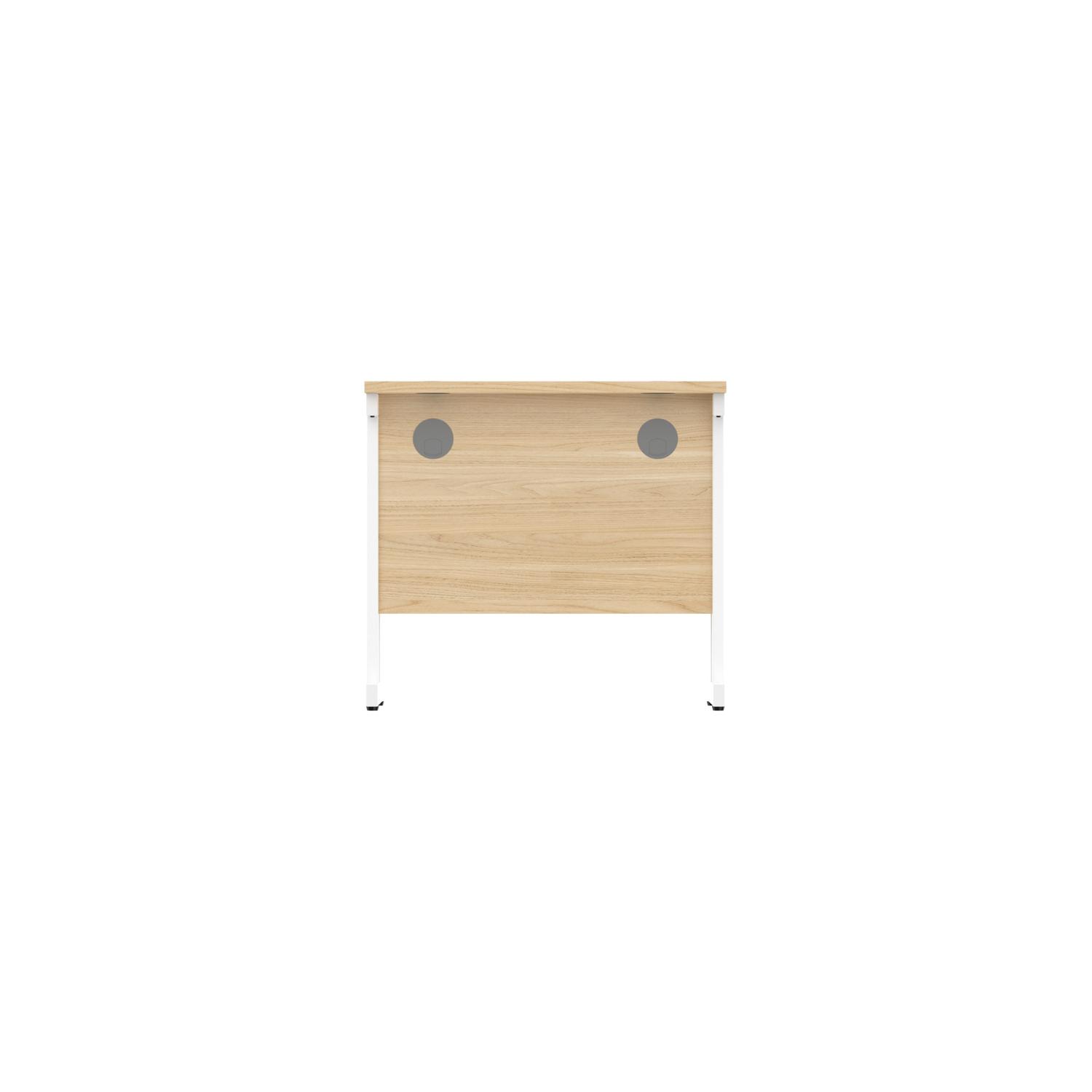 Office Rectangular Desk with Steel Double Upright Cantilever Frame  800X600 Canadian Oak/White