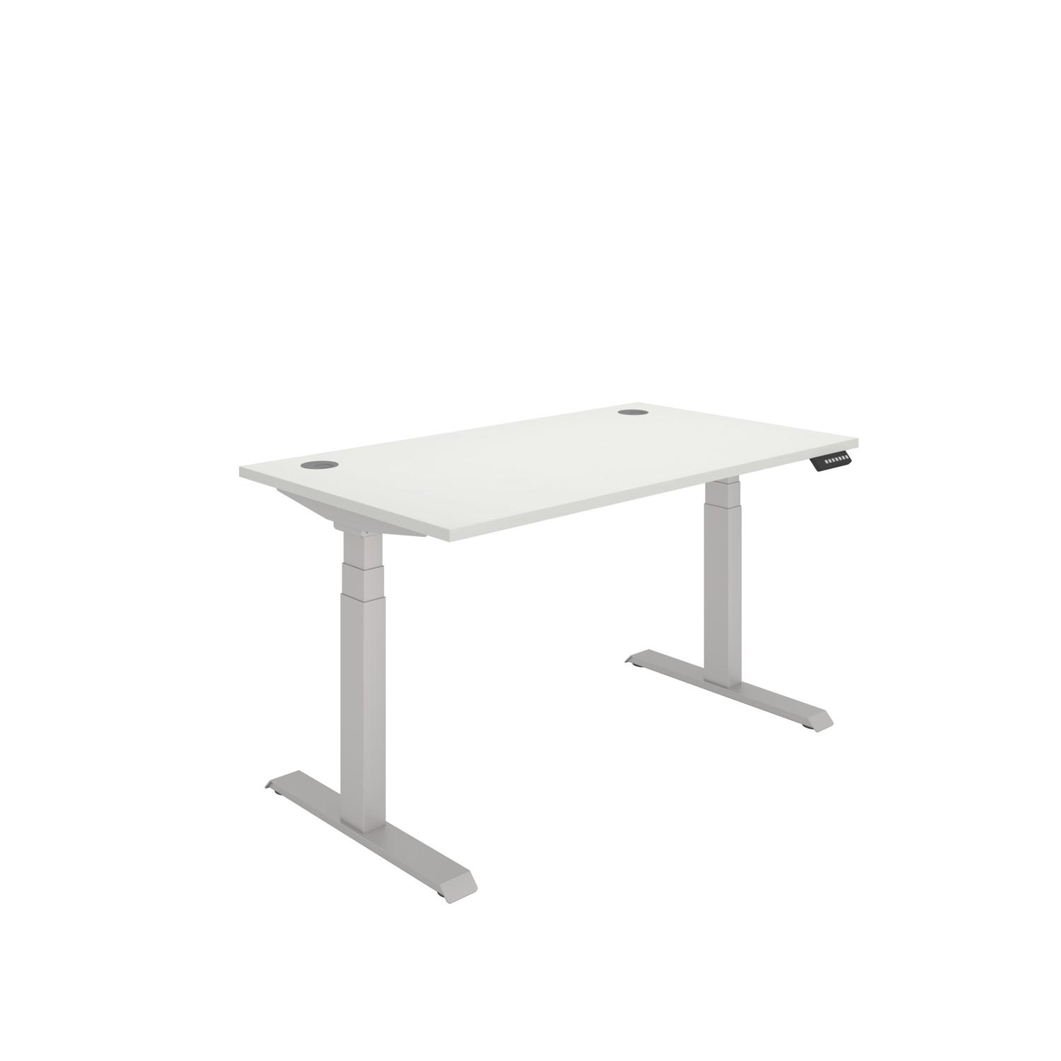 Office Rectangular Dual Motor Sit Stand Desk 1400X800 White/Silver Office Rectangular Dual Motor Sit Stand Desk 1400X800 White/Silver