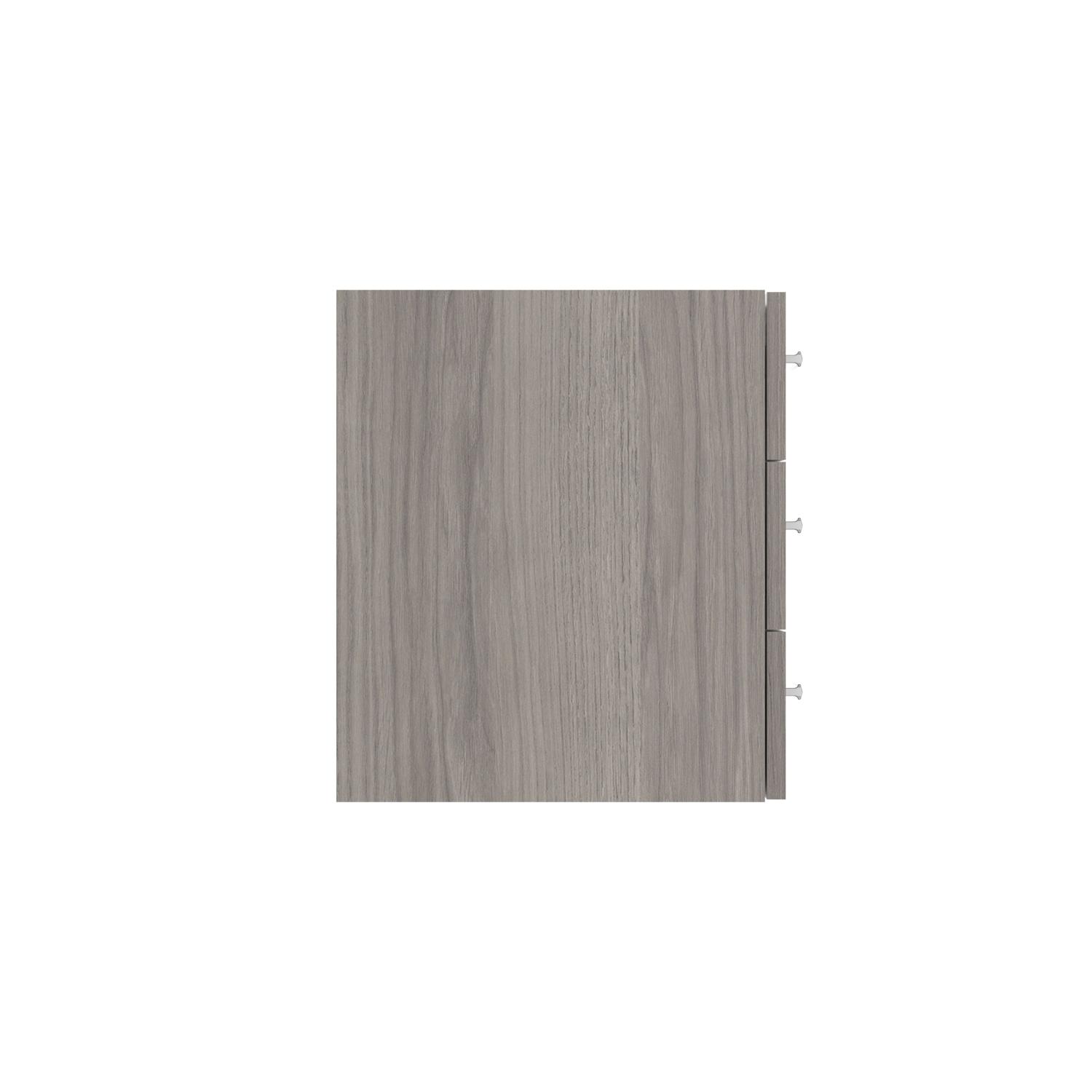 Fixed Under Desk Office Storage Unit  3 Drawers 800 Deep Alaskan Grey Oak