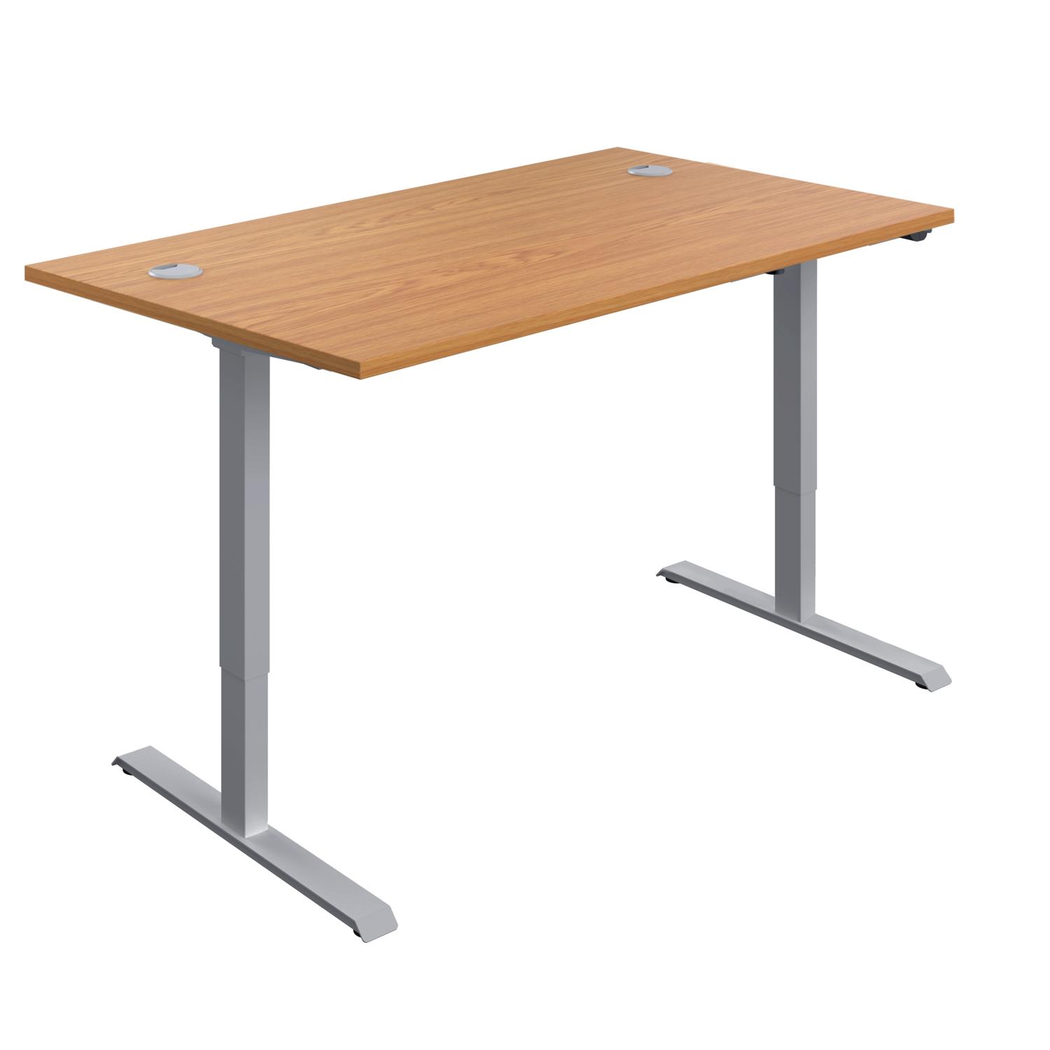 Economy Single Motor Sit Stand Desk  1200 X 800 Nova Oak/Silver
