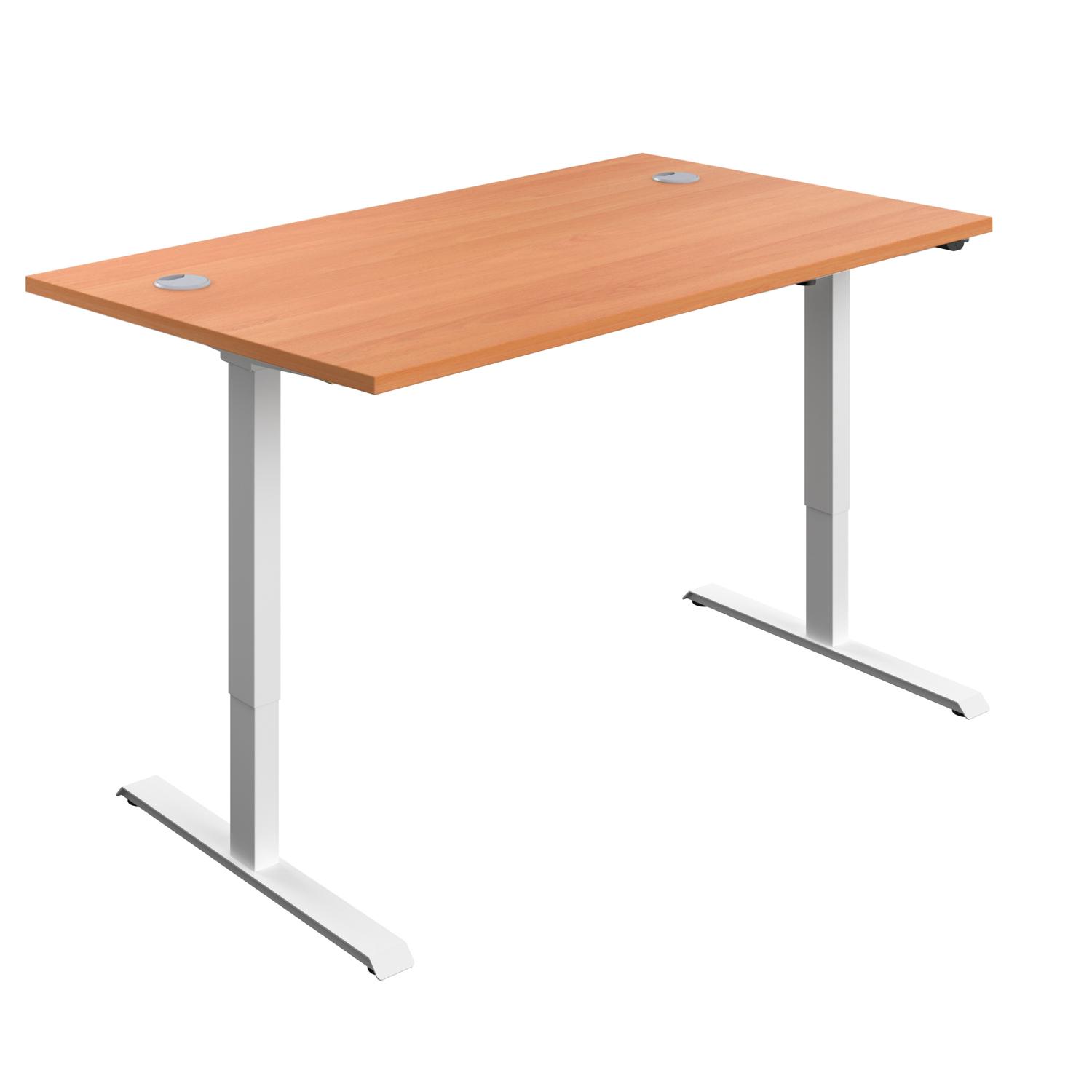 Economy Single Motor Sit Stand Desk  1400 X 800 Beech/White