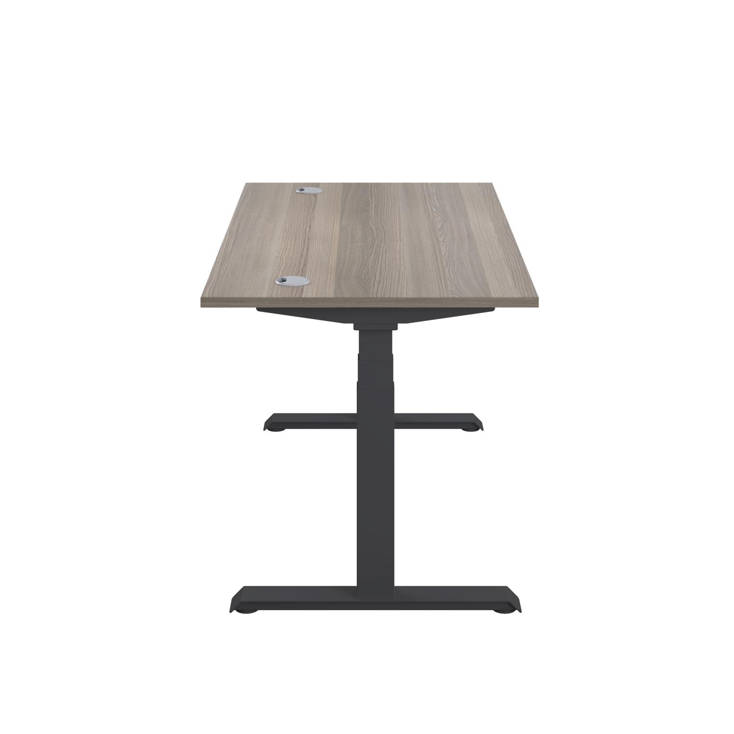 Economy Sit Stand Desk  1200 X 800 Grey Oak/Black