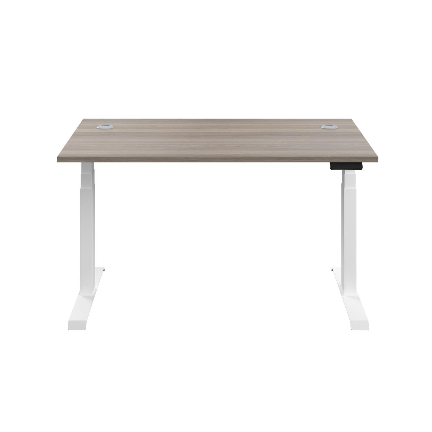 Economy Sit Stand Desk  1200 X 800 Grey Oak/White