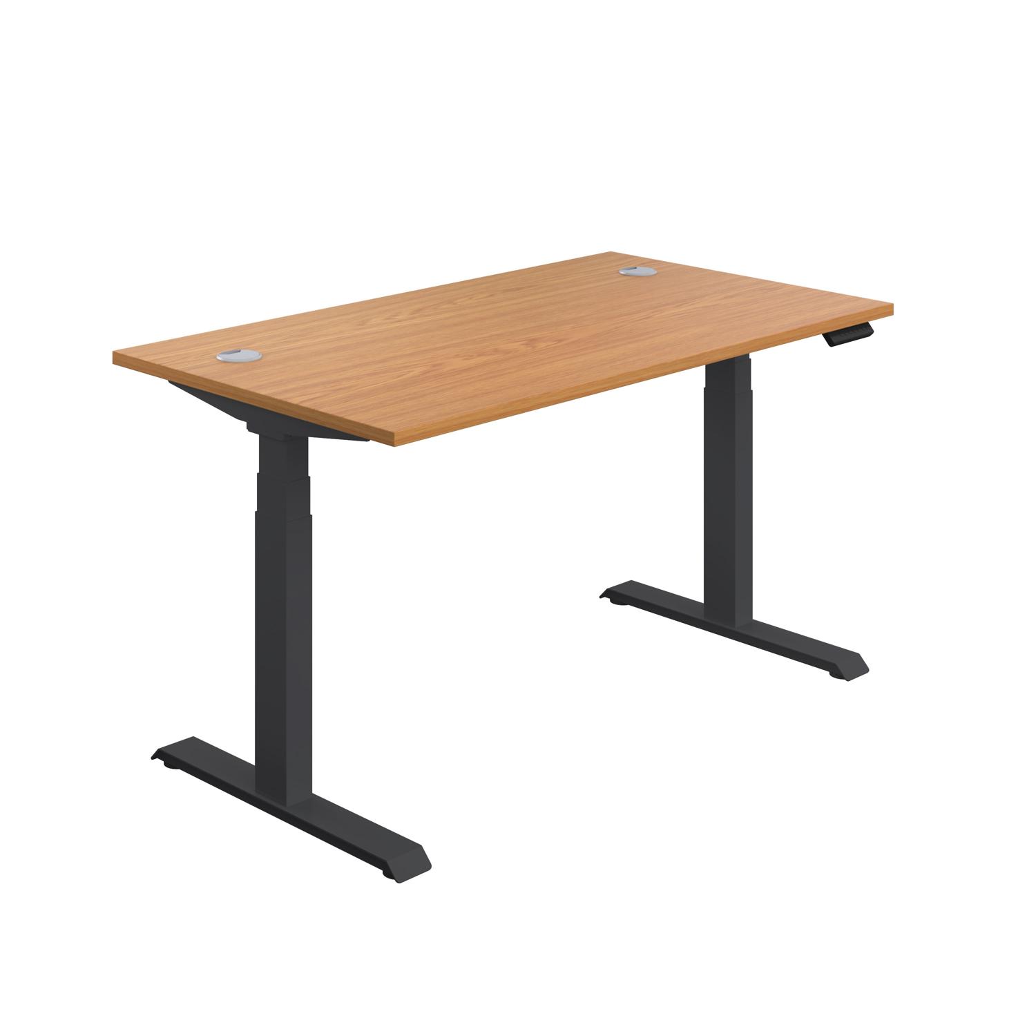 Economy Sit Stand Desk  1200 X 800 Nova Oak/Black
