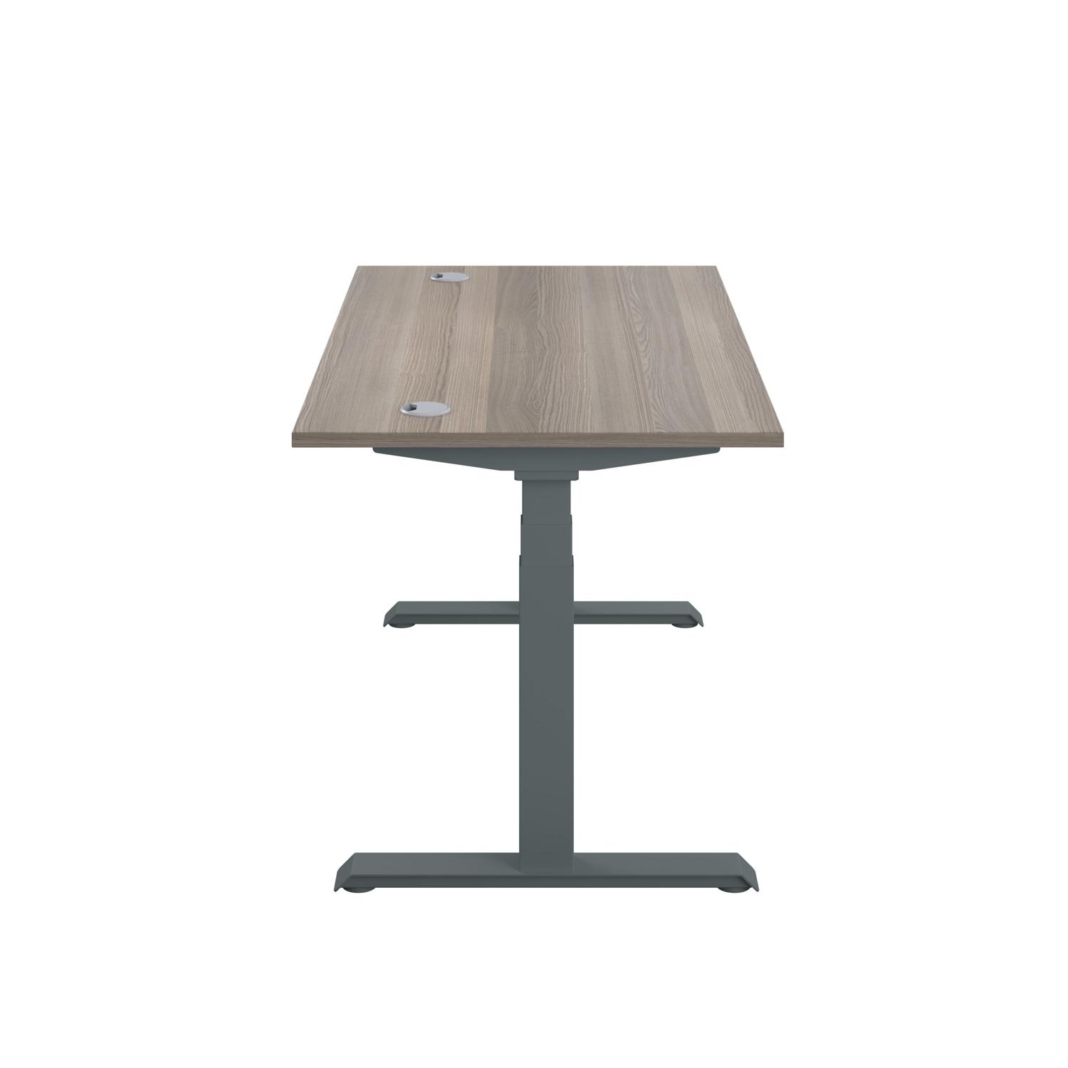 Economy Sit Stand Desk  1400 X 800 Grey Oak/Graphite