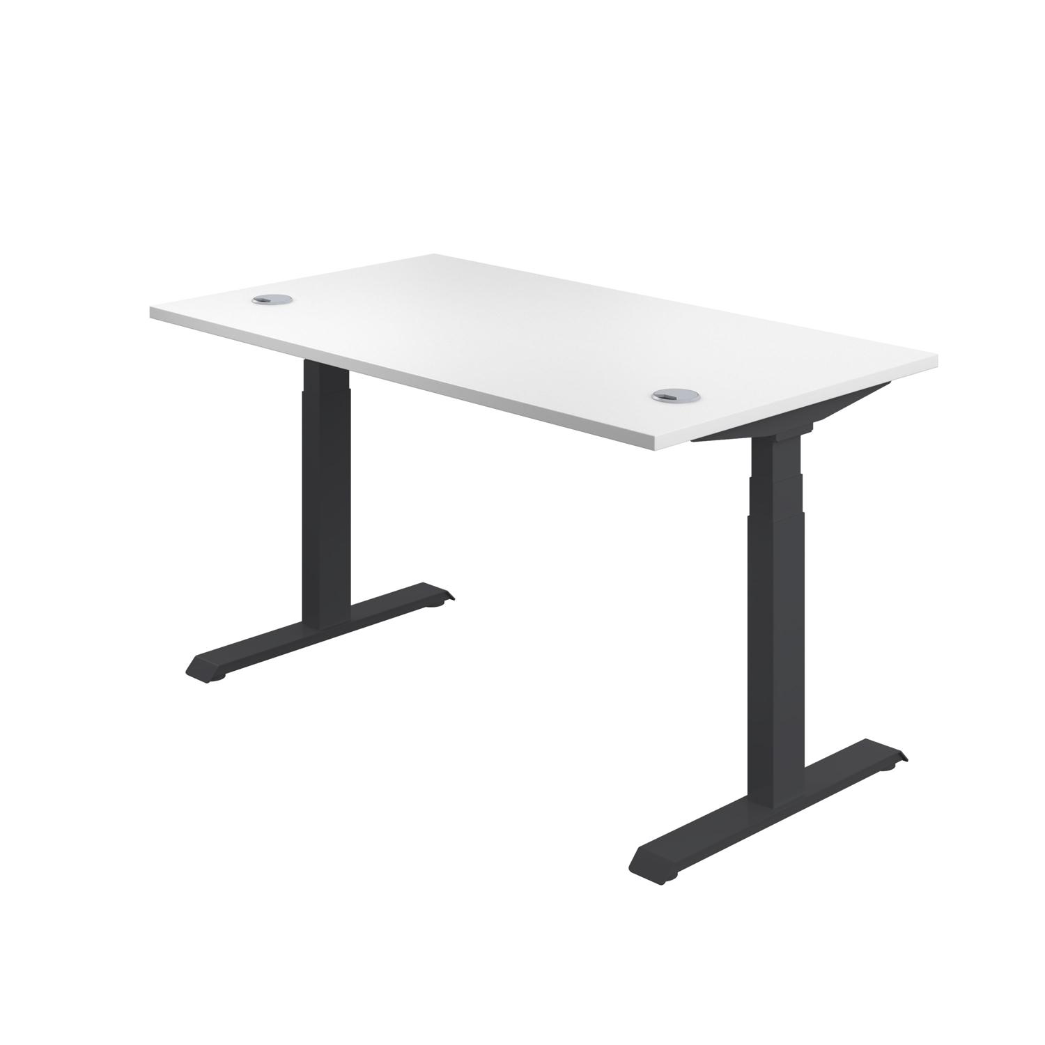 Economy Sit Stand Desk  1400 X 800 White/Black