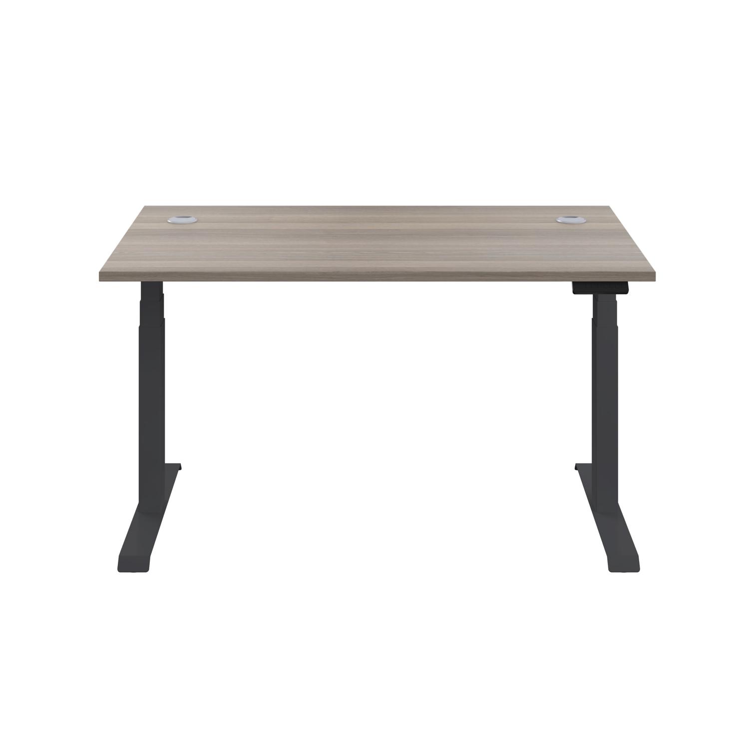 Economy Sit Stand Desk  1600 X 800 Grey Oak/Black