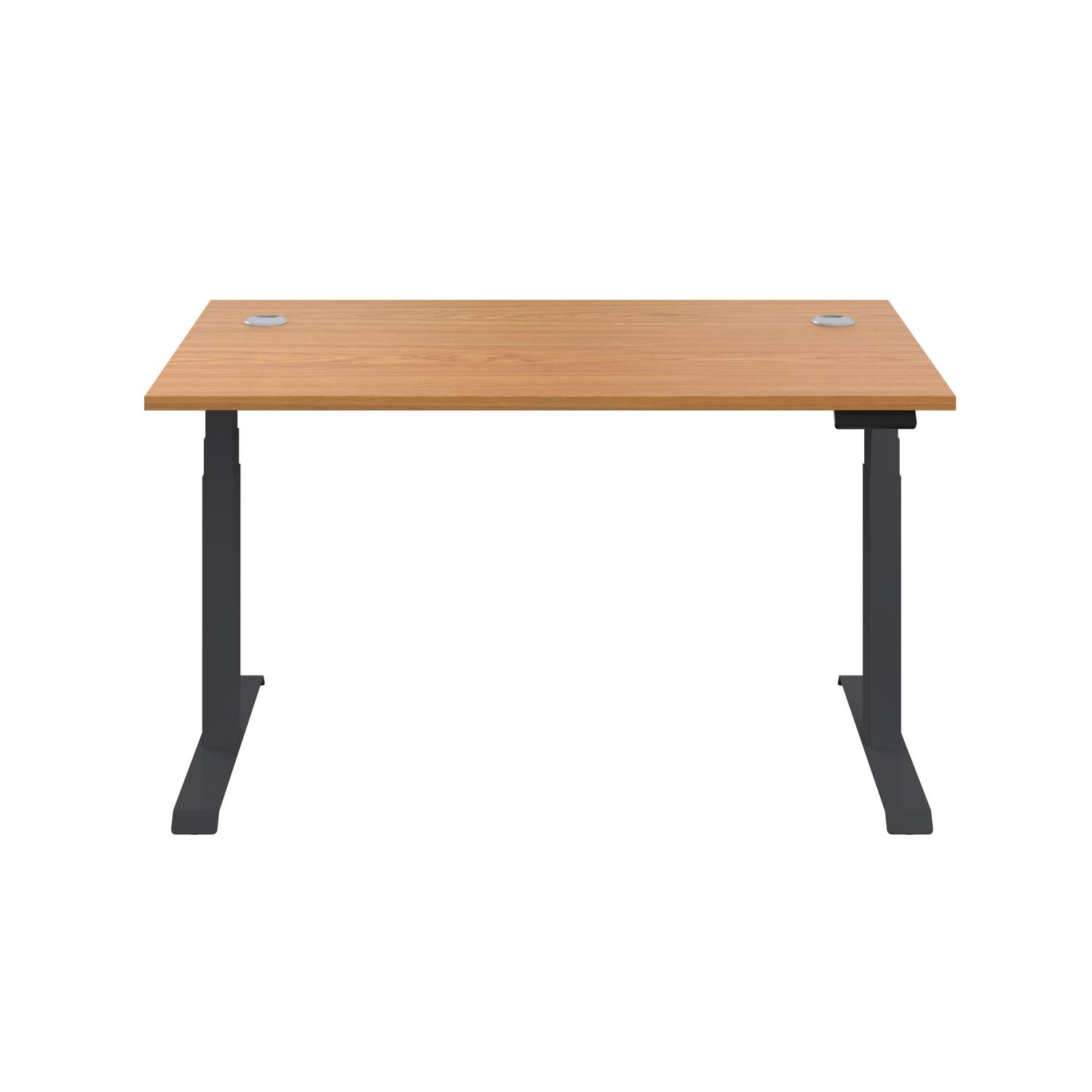 Economy Sit Stand Desk  1600 X 800 Nova Oak/Black