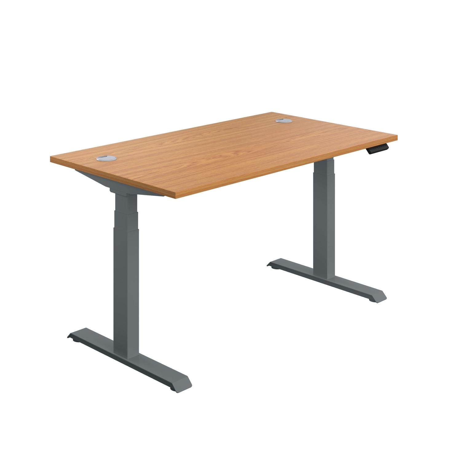 Economy Sit Stand Desk  1600 X 800 Nova Oak/Graphite