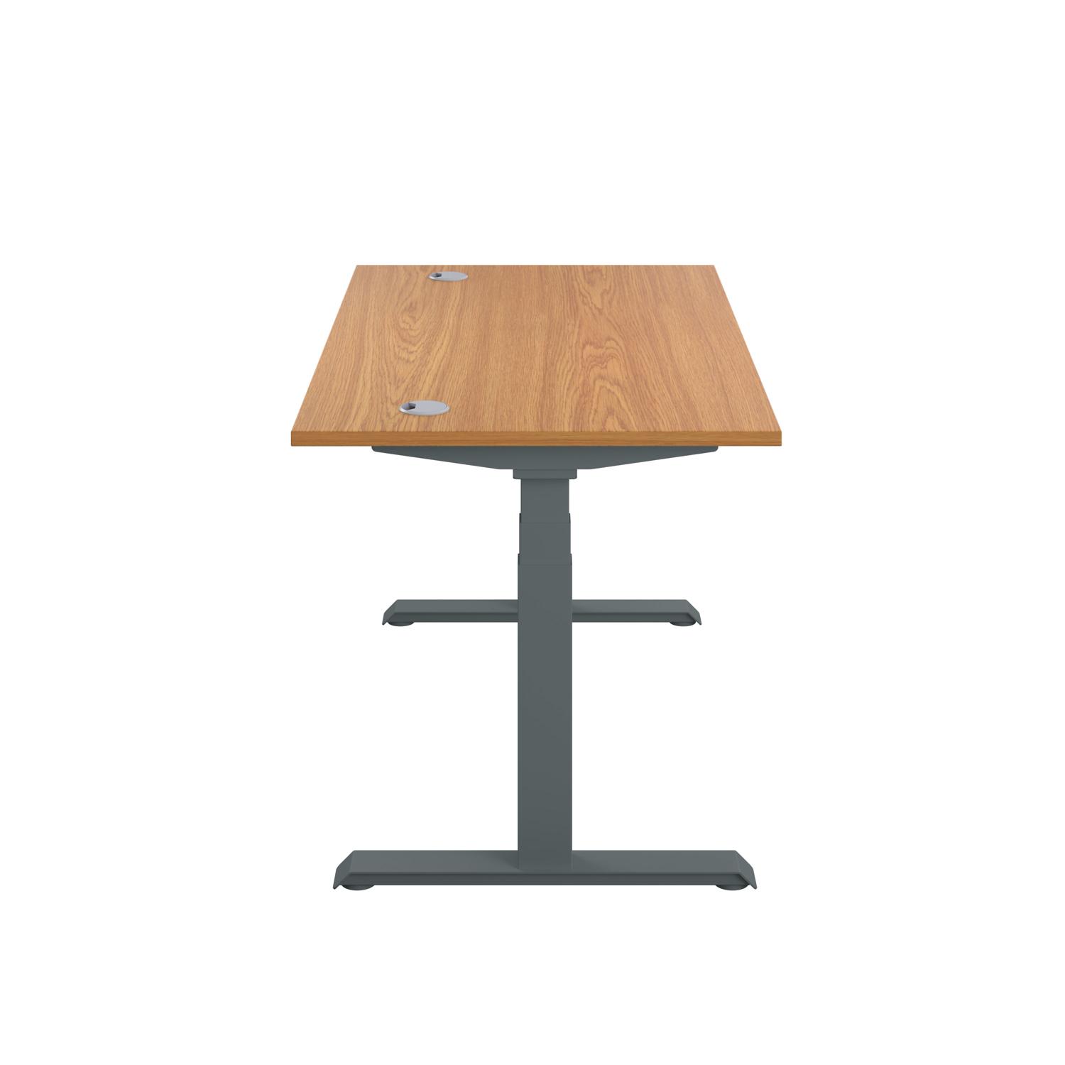 Economy Sit Stand Desk  1600 X 800 Nova Oak/Graphite