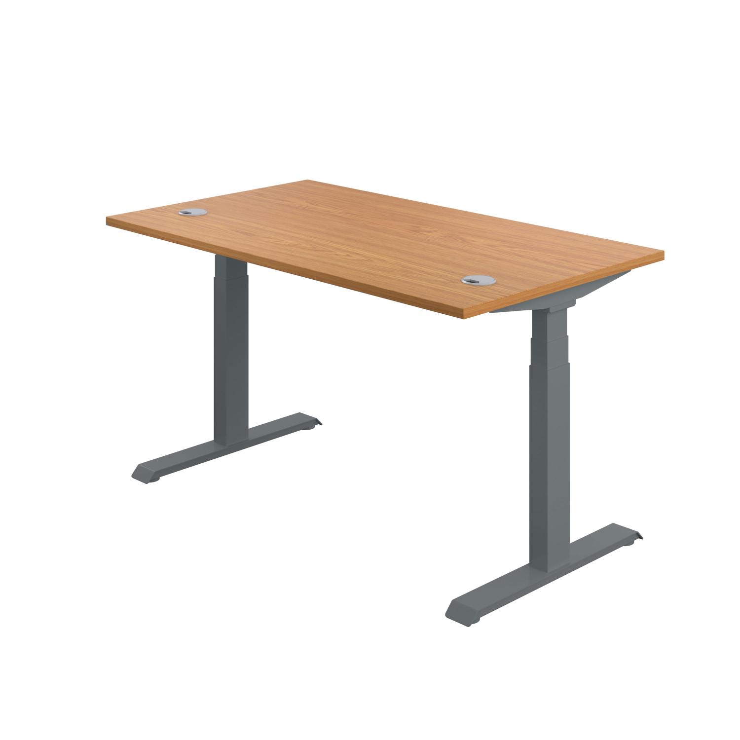 Economy Sit Stand Desk  1600 X 800 Nova Oak/Graphite