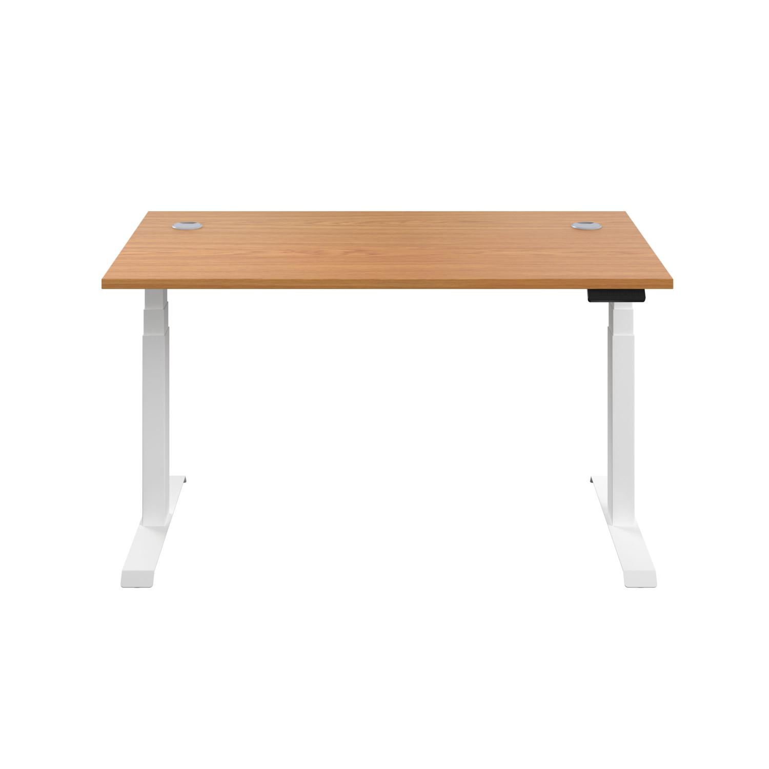 Economy Sit Stand Desk  1600 X 800 Nova Oak/White