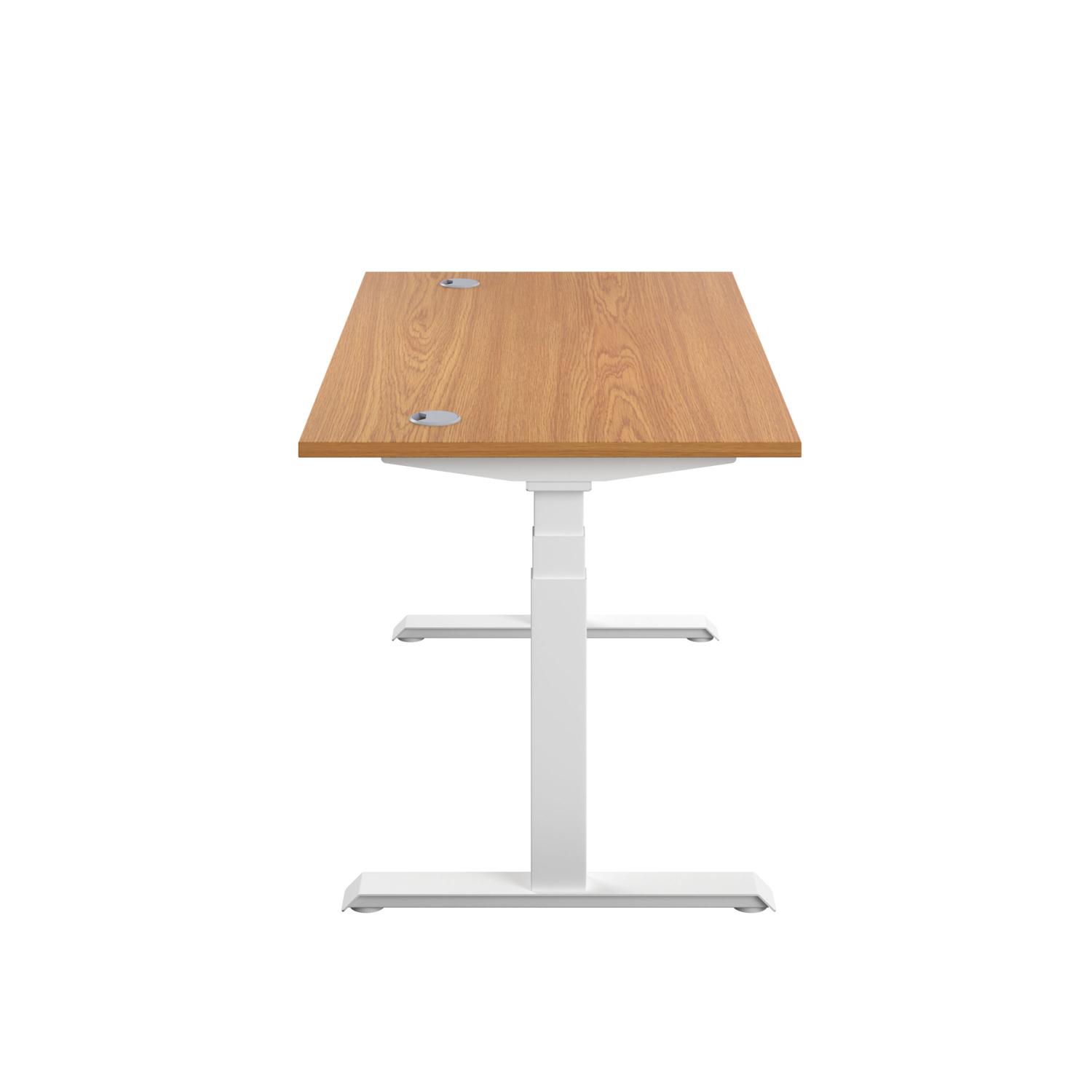 Economy Sit Stand Desk  1600 X 800 Nova Oak/White