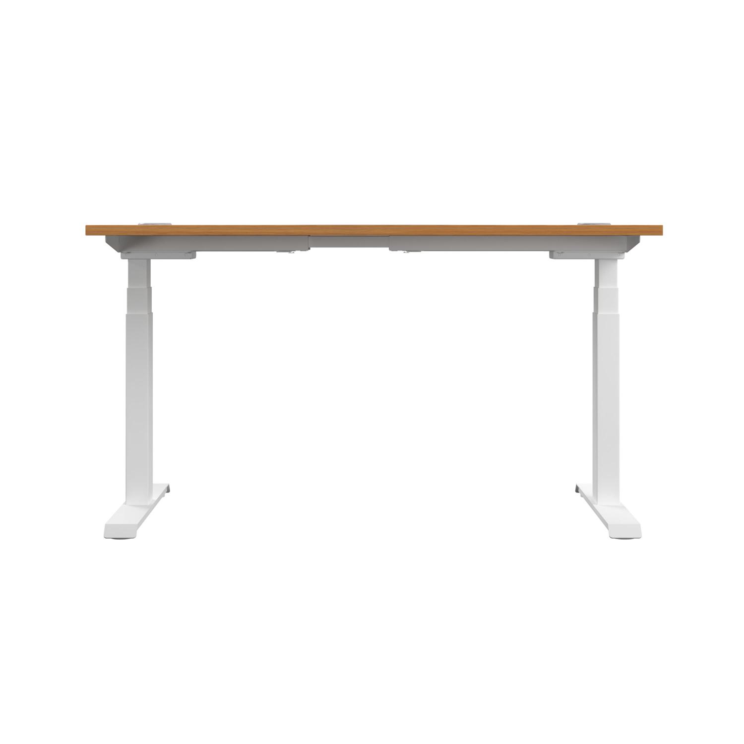 Economy Sit Stand Desk  1600 X 800 Nova Oak/White