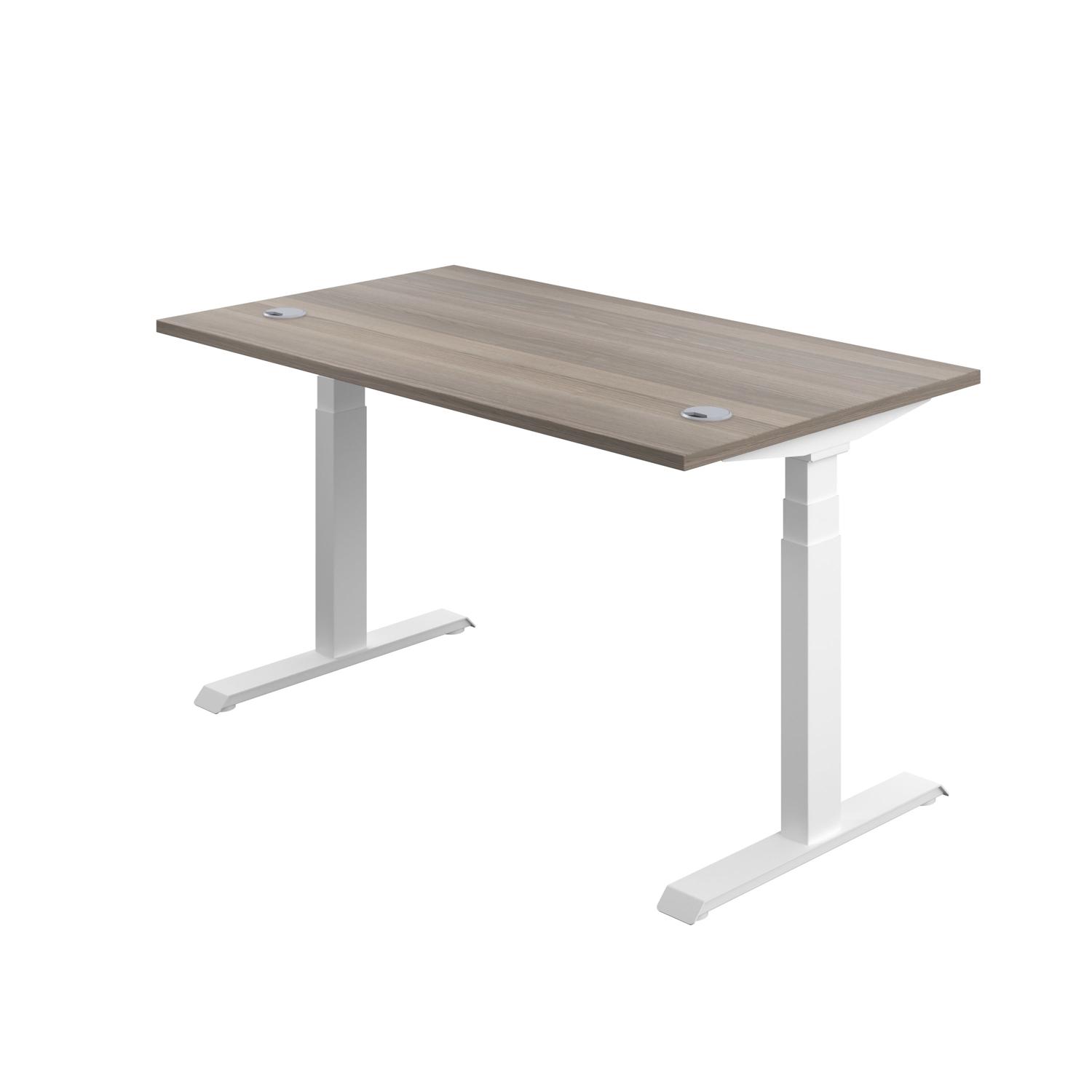Economy Sit Stand Desk  1800 X 800 Grey Oak/White