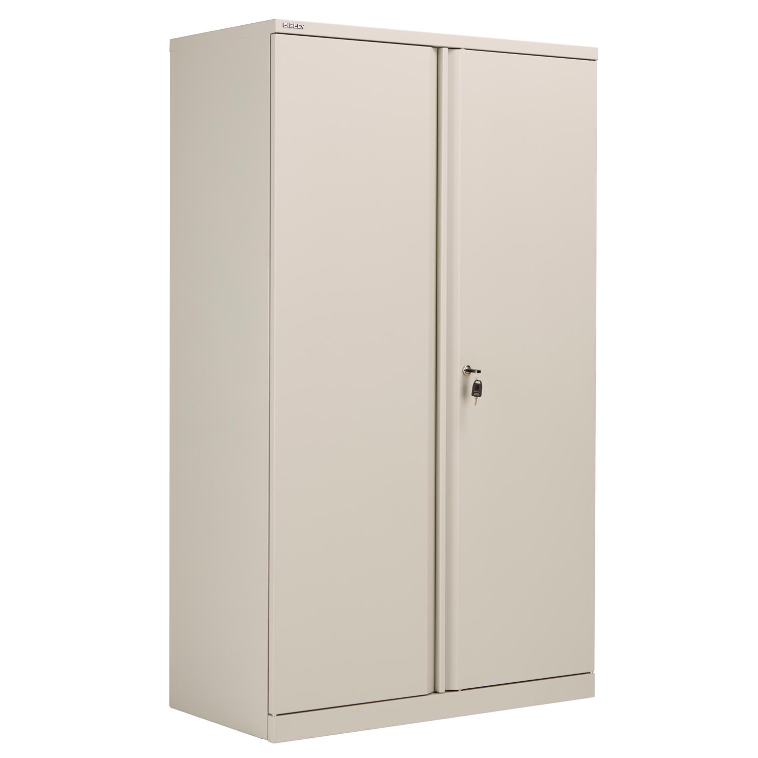 Bisley Essentials Steel Double Door Cupboard 1585mm High Goose Grey