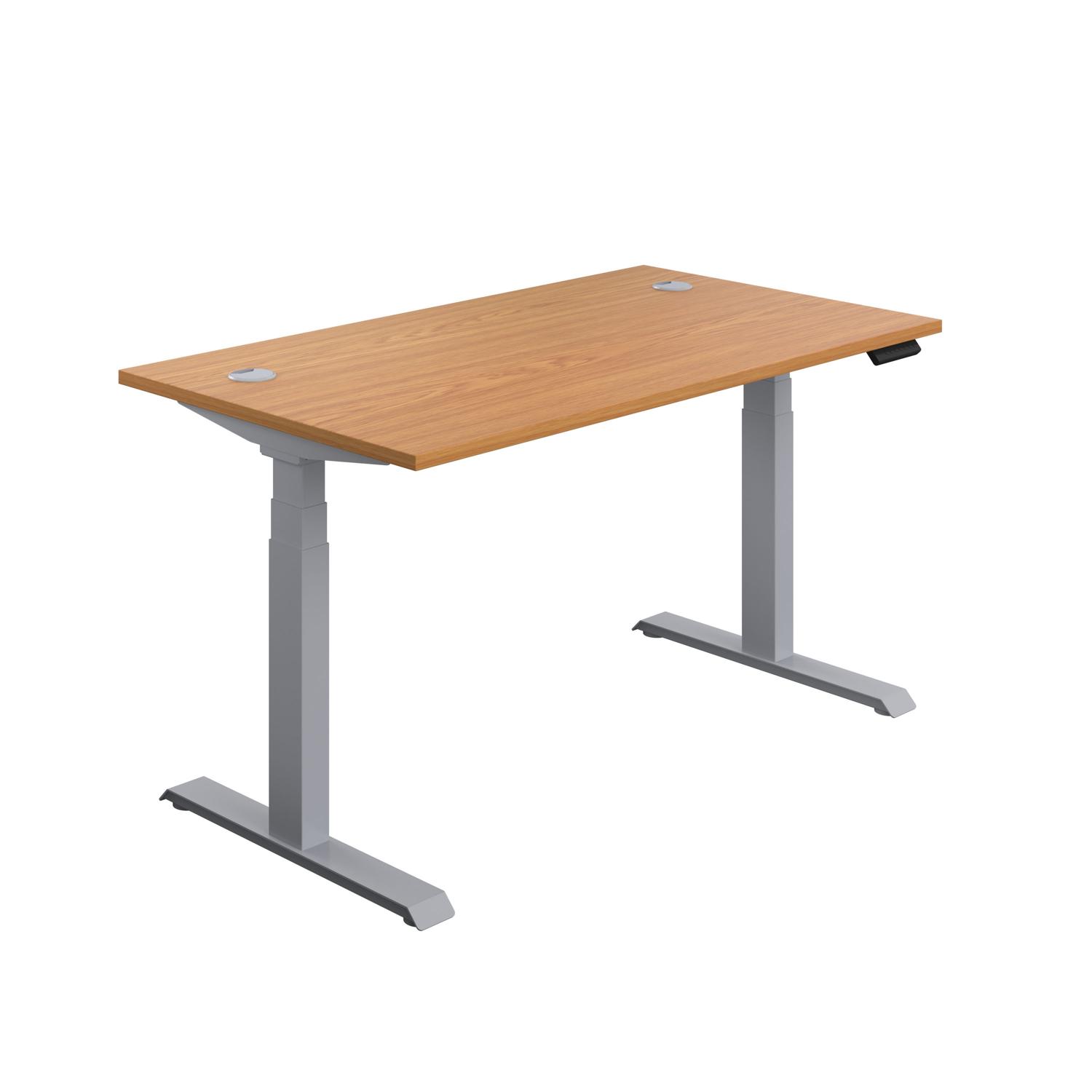 Economy Sit Stand Desk  1400 X 800 Nova Oak/Silver
